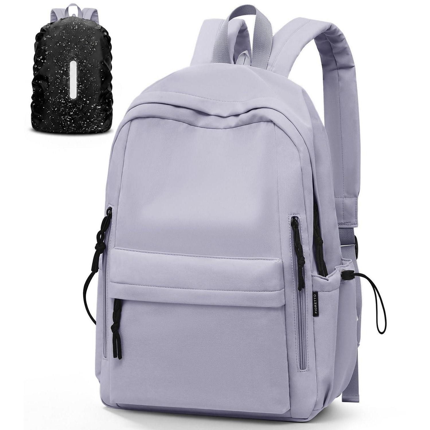 LuxusKollektion Schulrucksack Rucksack Damen/Teenager, 15,6" Laptop, Grau Hellgrau
