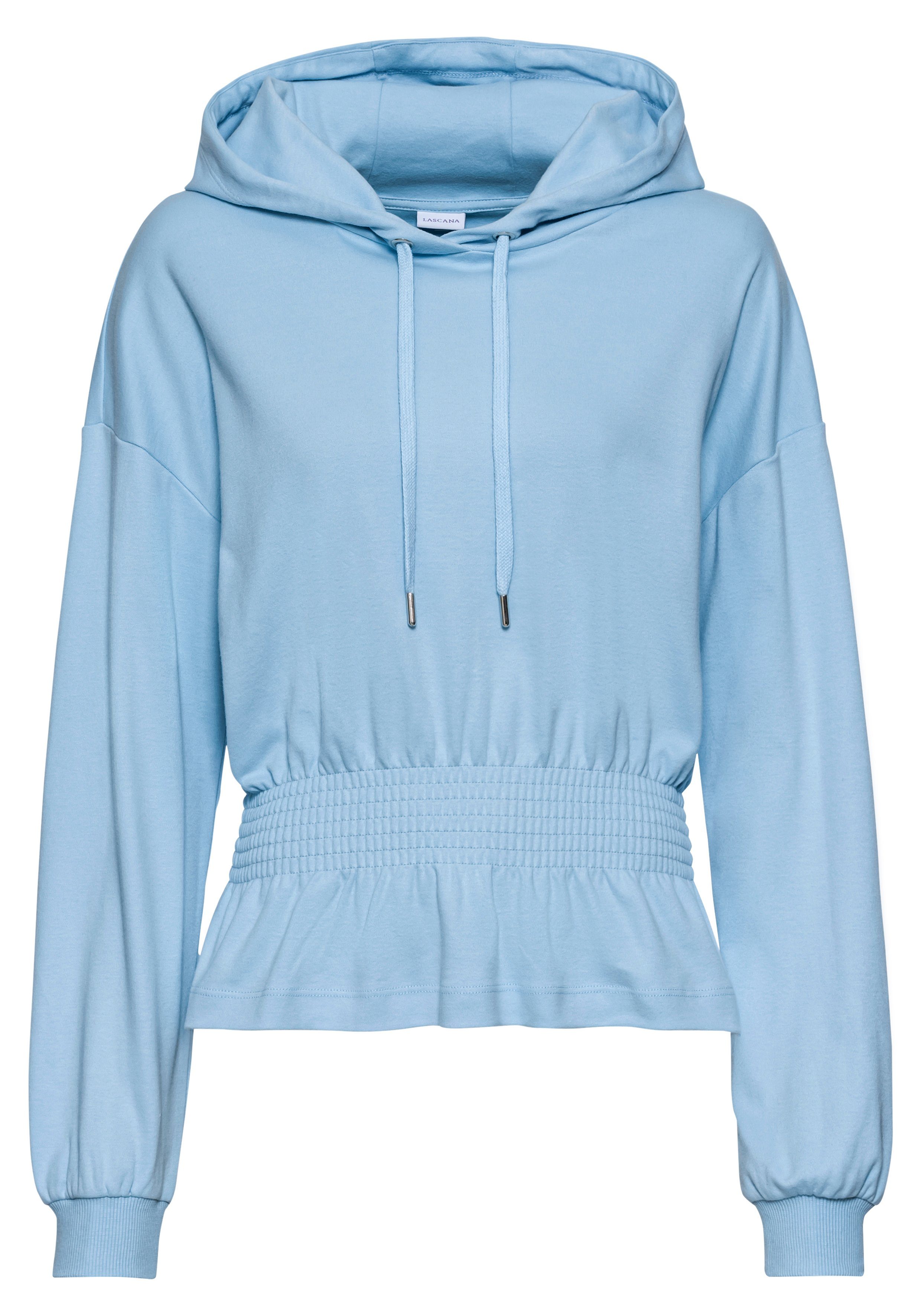 LASCANA Hoodie mit elastischer Raffung in der Taille, Loungewear günstig online kaufen