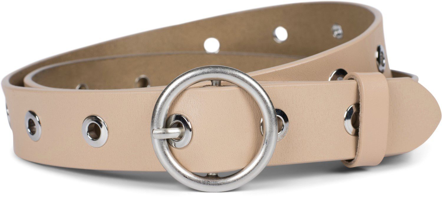 styleBREAKER Ledergürtel Leder Gürtel mit Lochnieten (1-St)