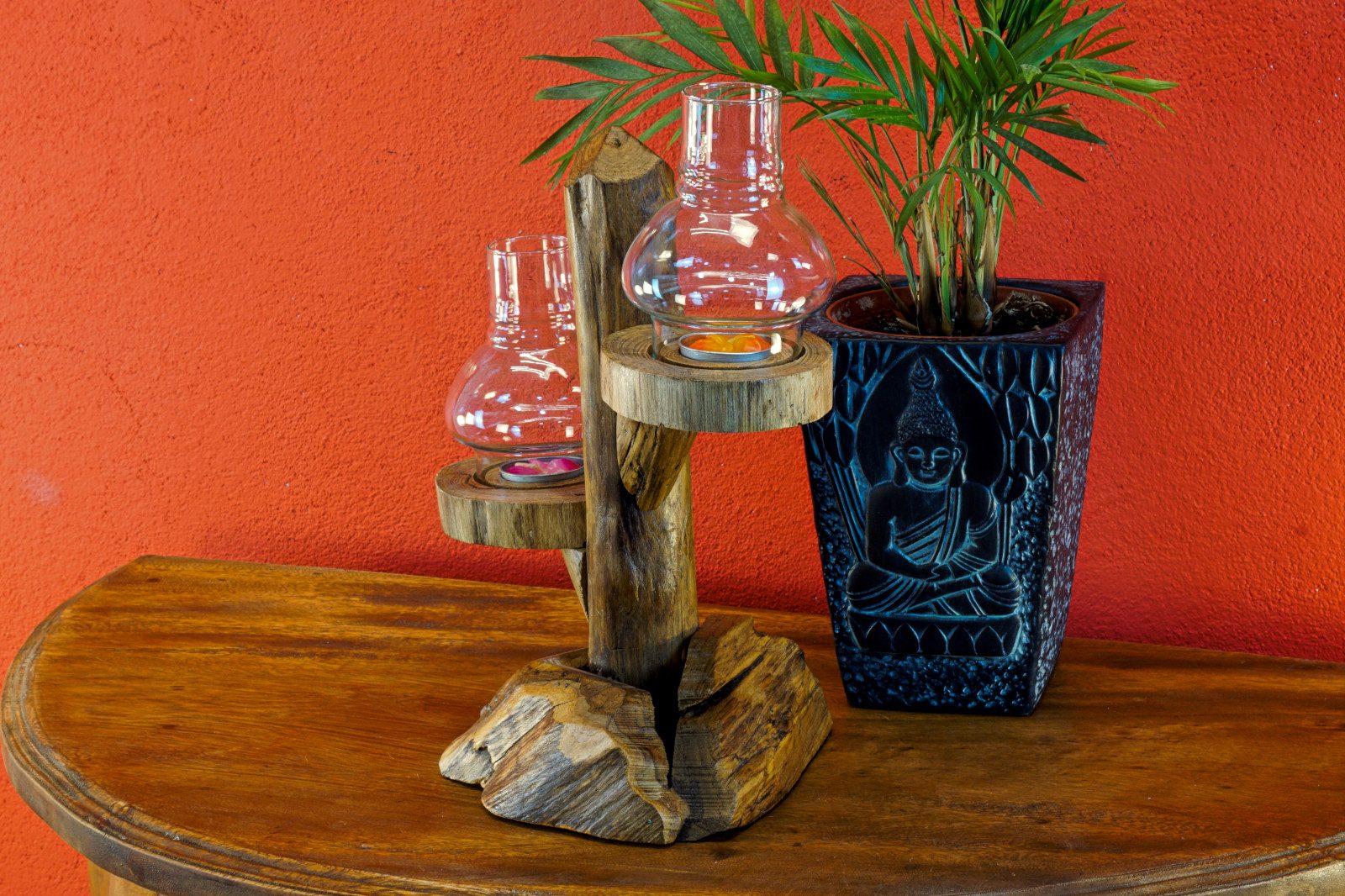 Kinaree Teelichthalter Kerzenständer Baum (2 St), mehrere Ausführungen, Handgefertigt, inkl. Glas