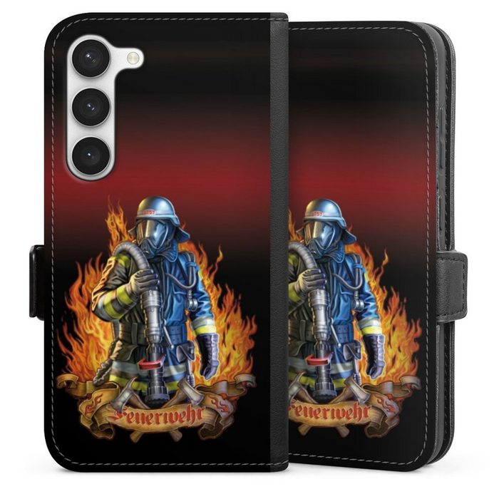 DeinDesign Handyhülle Feuerwehrmann Feuerwehr Beruf Firefighter Samsung Galaxy S23 Hülle Handy Flip Case Wallet Cover