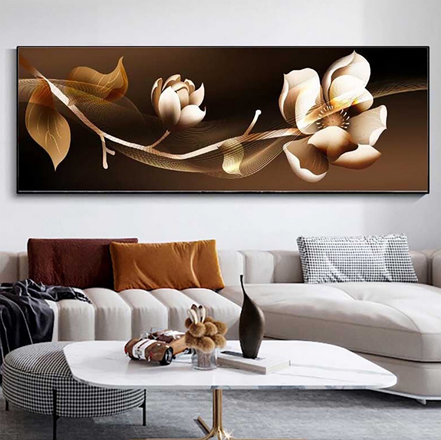 TPFLiving Kunstdruck (OHNE RAHMEN) Poster - Leinwand - Wandbild, Außergewöhnliche Blumenmotive in Breitbild-Format - (Leinwand Wohnzimmer, Leinwand Bilder, Kuns – Bild 4 von 5