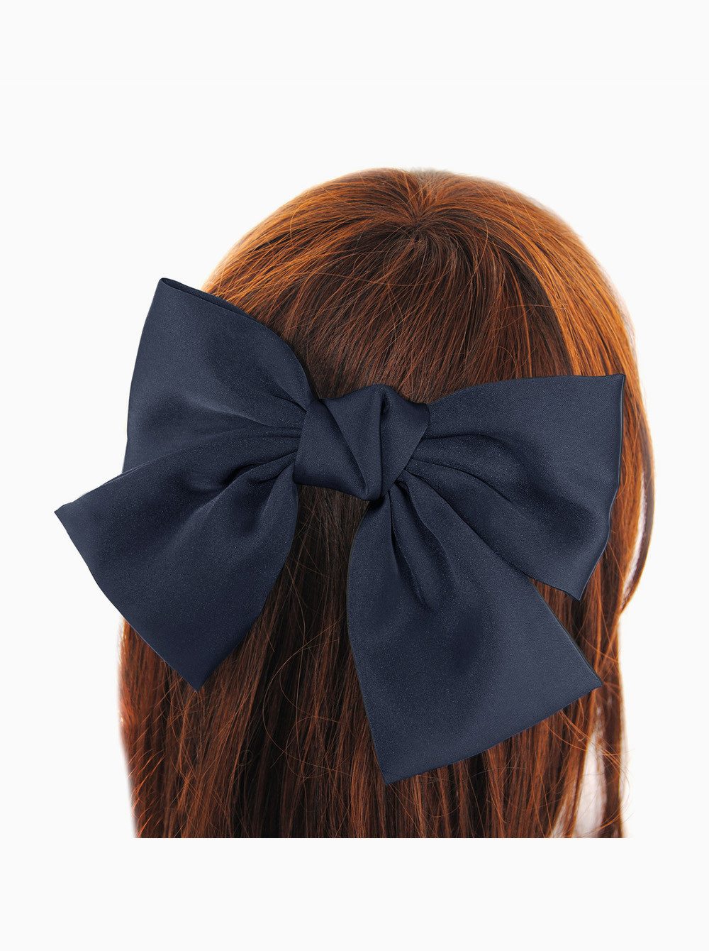 axy Haarspange Schleife-Haarspange mit XL großer Schleife aus Satin, femininer Style Damen Vintage Haarspange Haarklammer