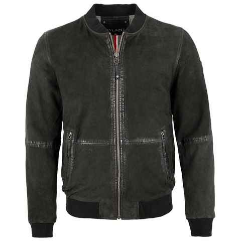 Jilani Lederjacke Clinton Echtleder Herren Lederjacke Blouson Lammnubuk schwarz