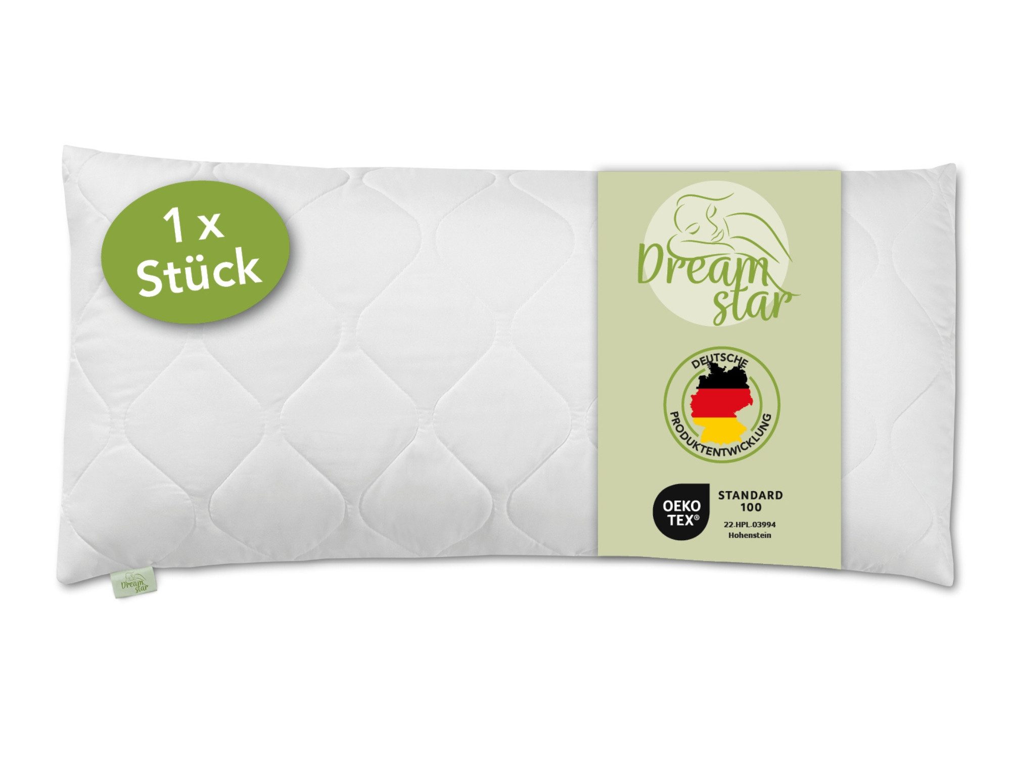 Dreamstar Microfaserkissen gestepptes Kopfkissen 40x80 cm günstig online kaufen