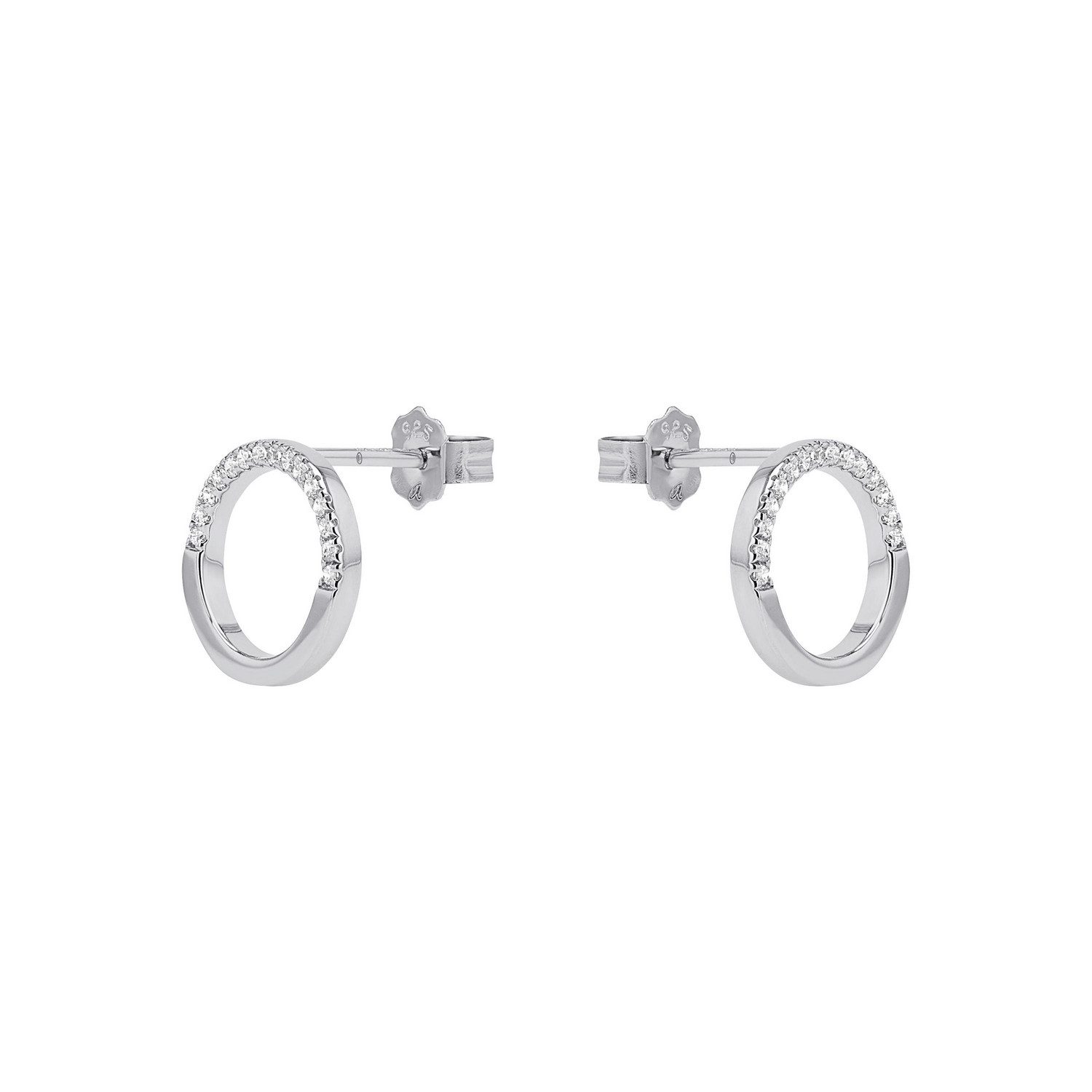 TOM TAILOR Paar Ohrstecker Schmuck Geschenk Silber 925 Kreis rund, mit Zirkonia (synth)