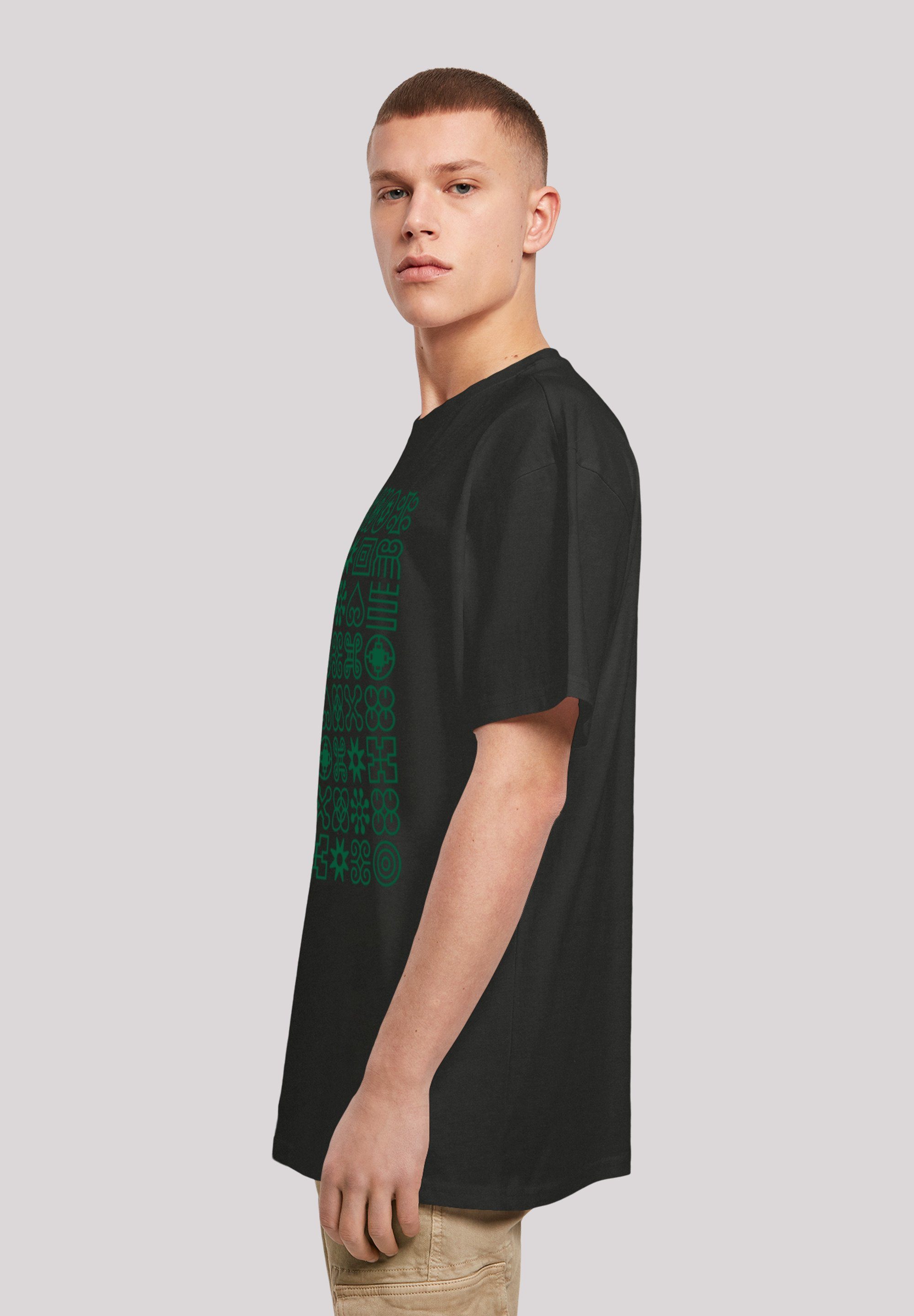 Grün Print T-Shirt F4NT4STIC Muster Symbole schwarz