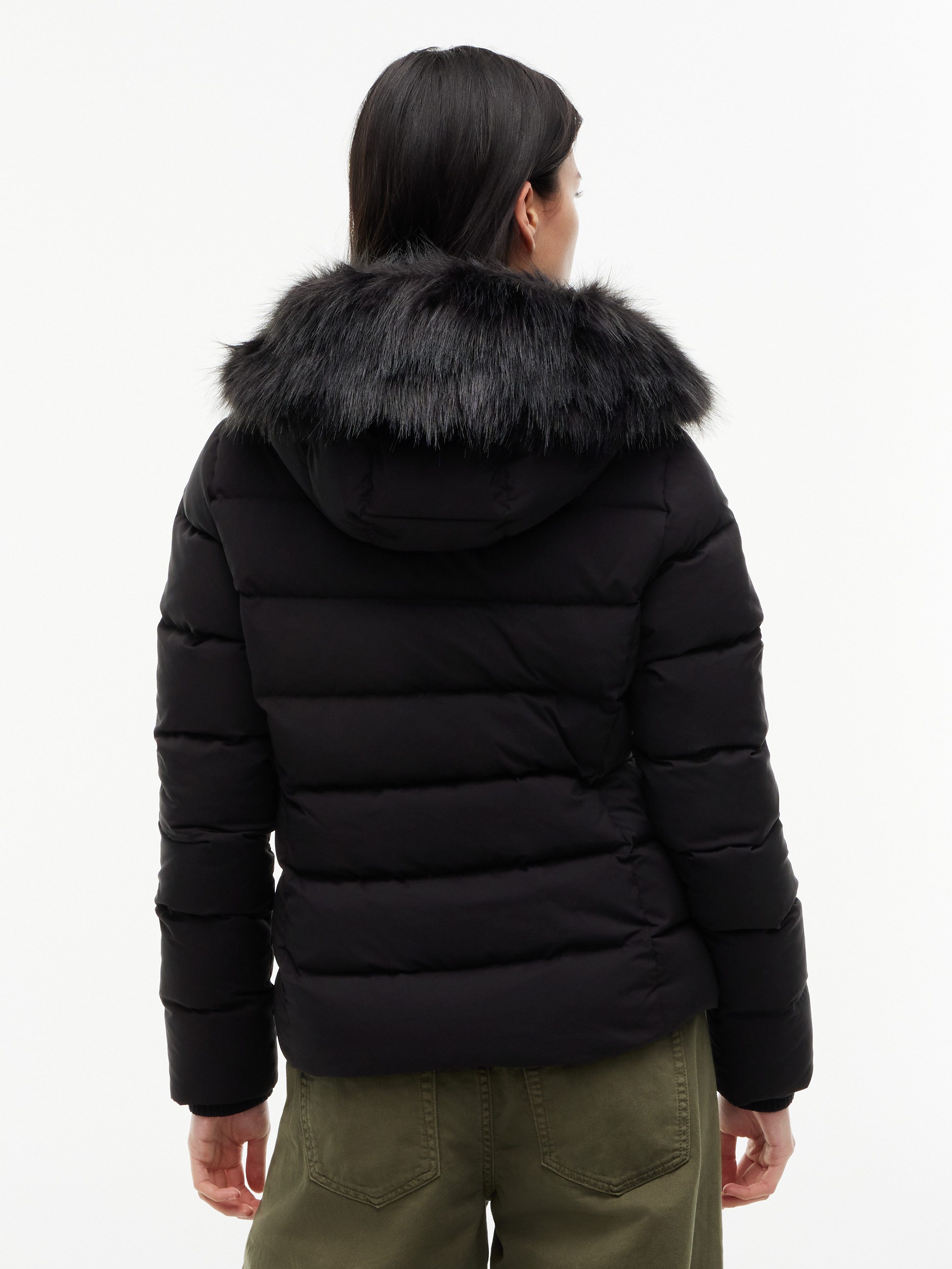 Tommy Jeans Steppjacke TJW SLIM HOOD PUFFER DOWN EXT Kunstfaser, slim fit