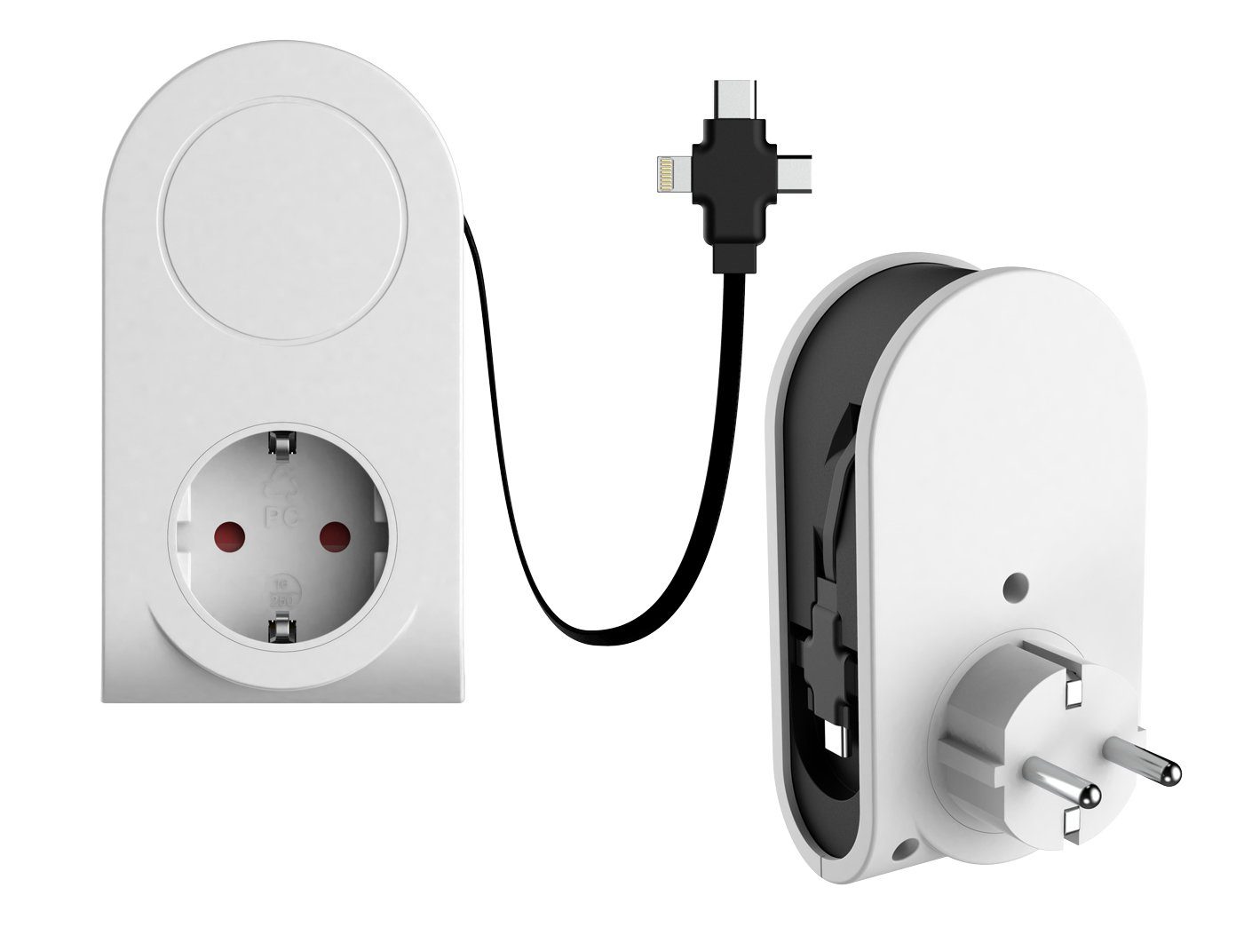 GAO USB-Ladegerät (Steckdosenadapter ausziehbares USB Ladekabel 3in1,  Datenkabel für alle Marken mit Micro-USB, Lightning und USB Typ C  Anschluss) online kaufen | OTTO