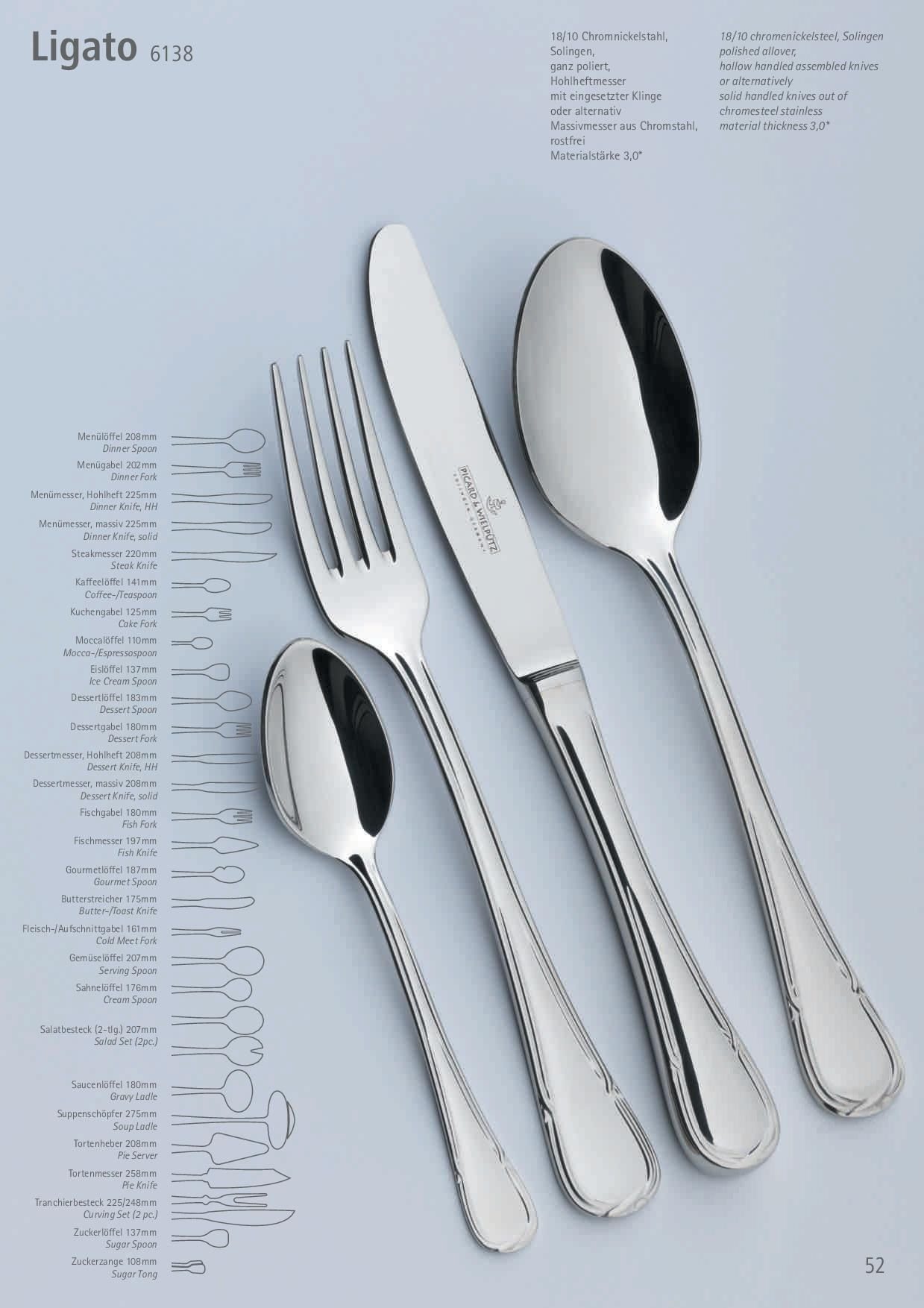Besteck-Set Besteckset LIGATO mit Hohlheftmessern von Picard & Wielpütz