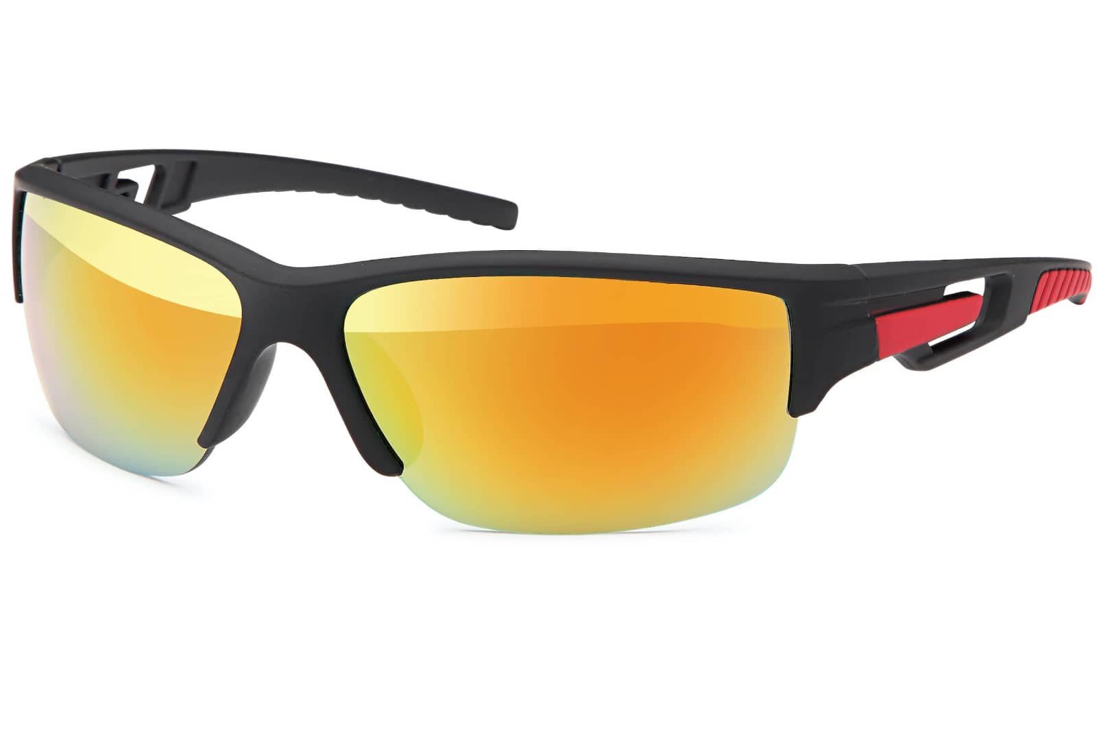 (1-St) BEZLIT Sonnenbrille Linsen Radler mit Sonnenbrille Eyewear schwarzen Sport Sportliche Brille Biker Rot