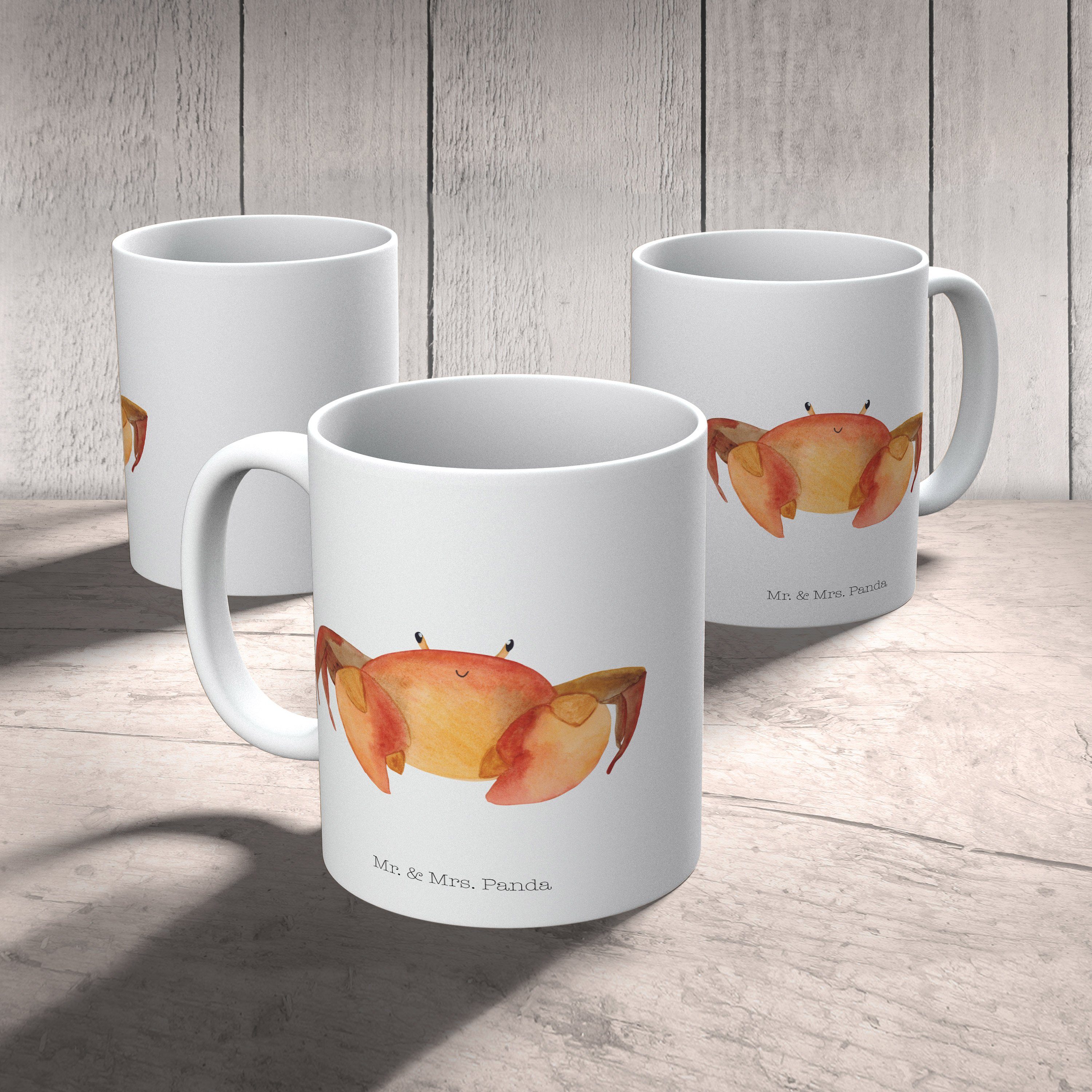 Mr. & B, - Tasse Keramik Sternzeichen, Geschenk, Panda Horoskop, Krebs Sternzeichen - Mrs. Weiß Krebs