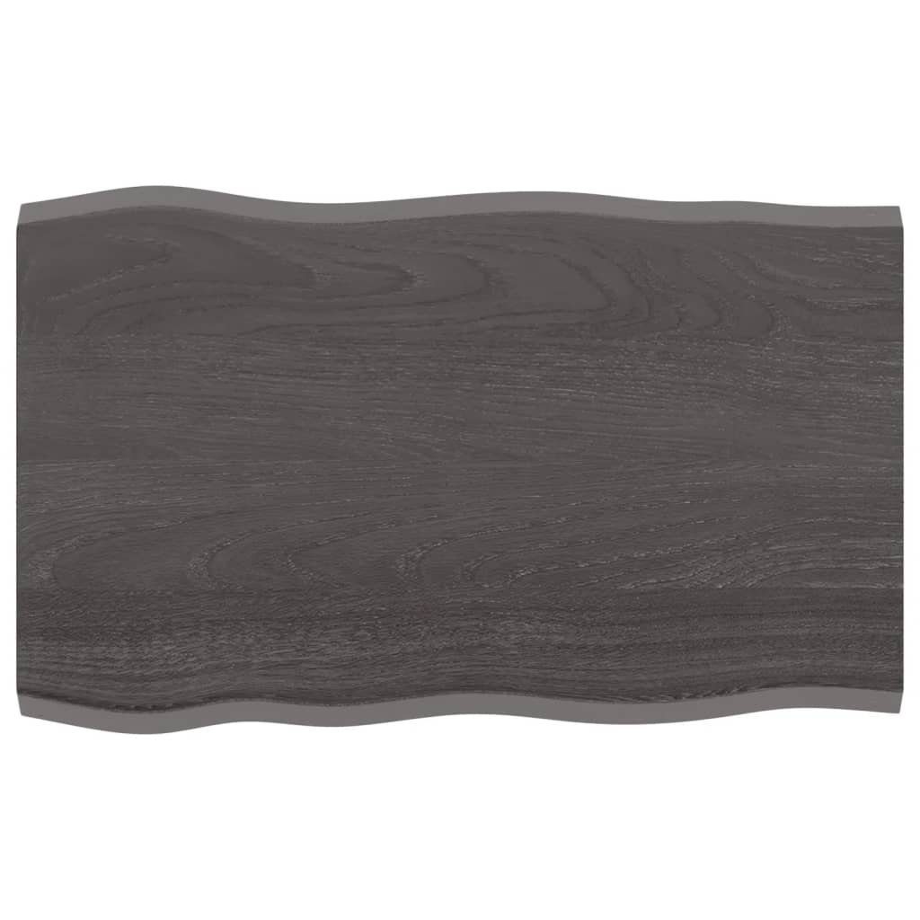 furnicato Tischplatte 80x50x2 cm Massivholz Eiche Behandelt Baumkante (1 St)