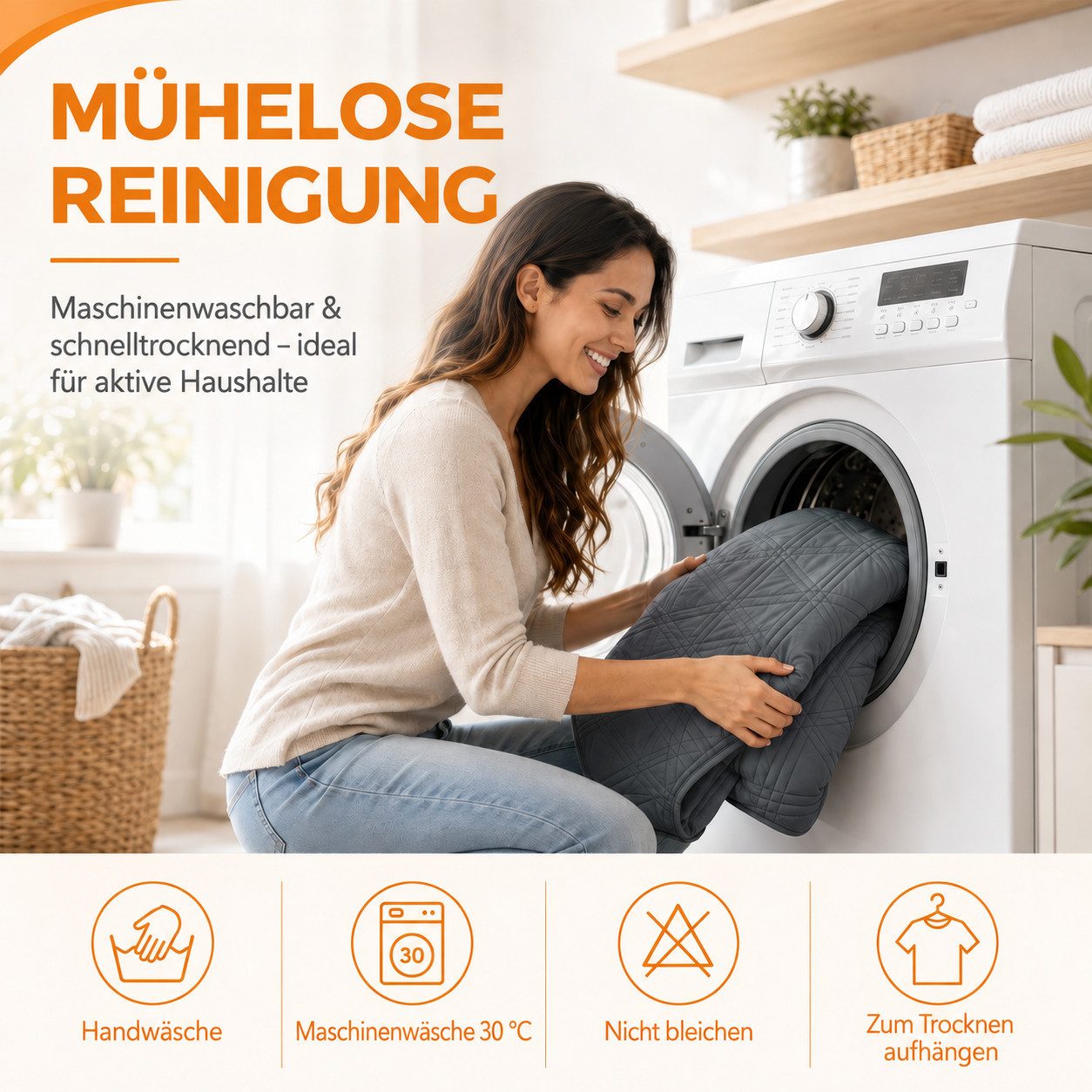 LEMLIT Sesselschoner Wasserdicht Sofabezug mit Seitentaschen,Anti-Slip 1 Sitzer, Sesselüberwurf Sessel überzug, Abnehmbar und Waschbar – Bild 3 von 5