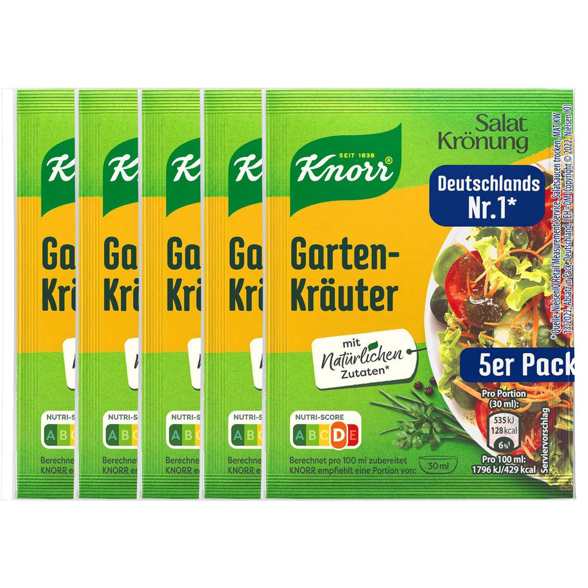 Knorr Saucen, Knorr Salatkrönung Garten Kräuter Dressing 5x 8g 5er Packung