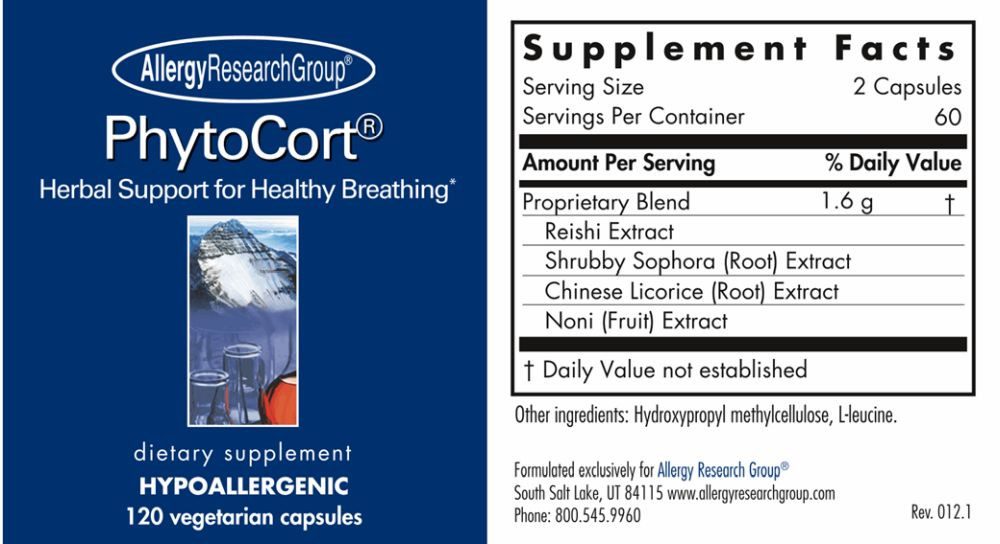 Allergy Research Group Allergy Research Group PhytoCort- 120 veg. Kapseln Kapseln