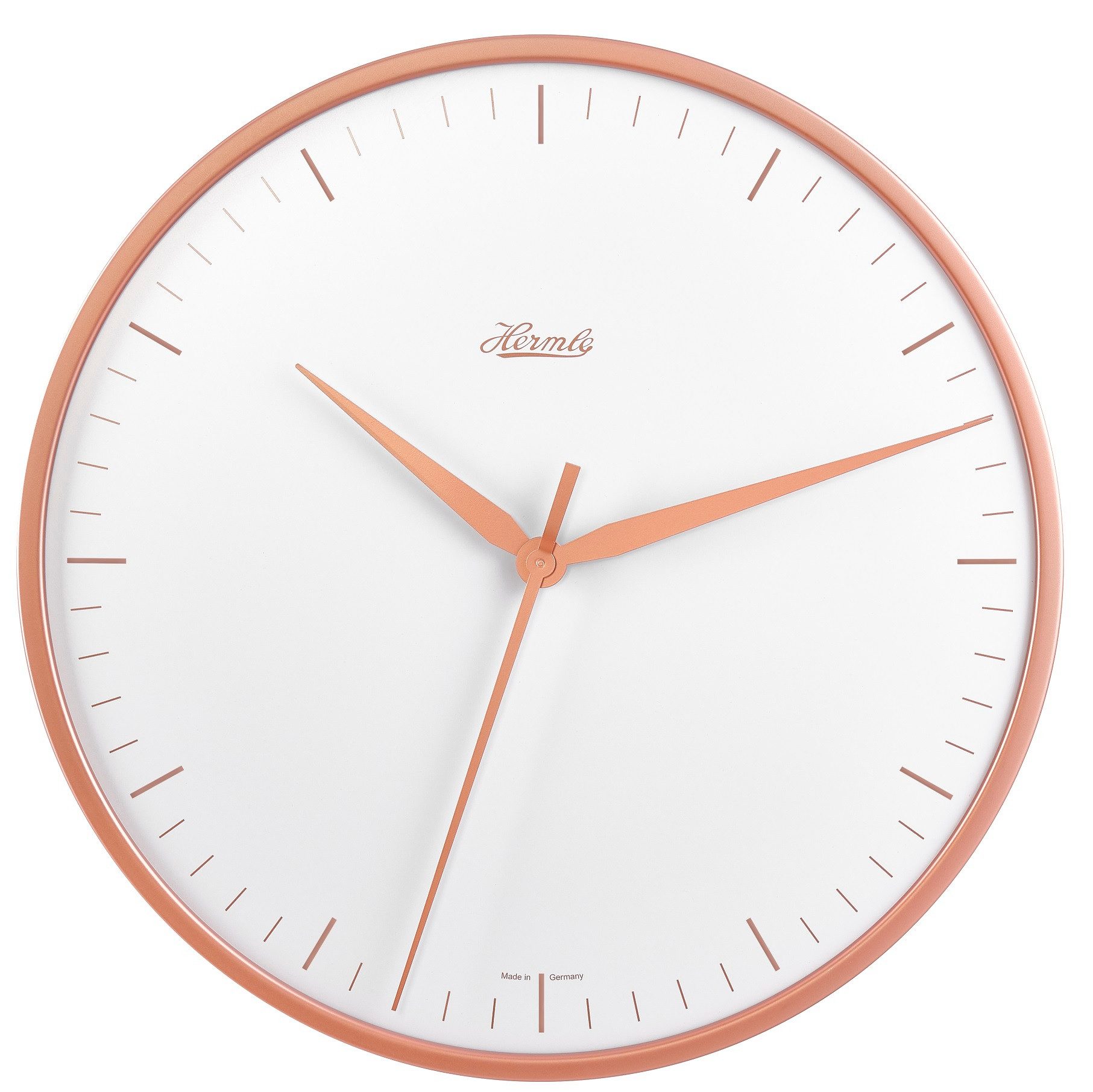 Hermle Wanduhr 30918-V52100 Quarz, Gehäuse Rosé (geräuscharmes Uhrwerk)