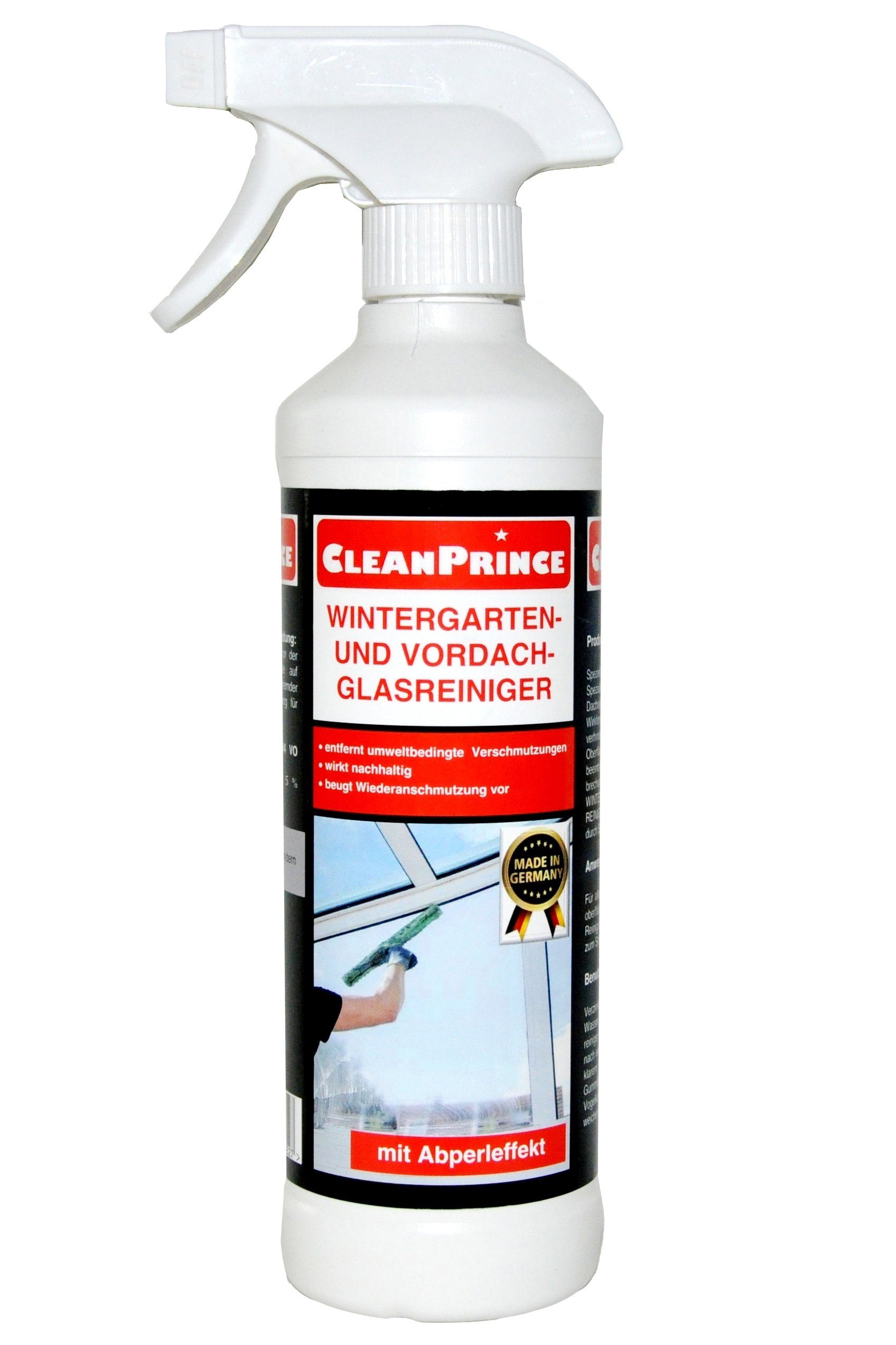 CleanPrince Wintergarten und Vordach Glasreiniger (gebrauchsfertiger Spezialreiniger) Glasreiniger