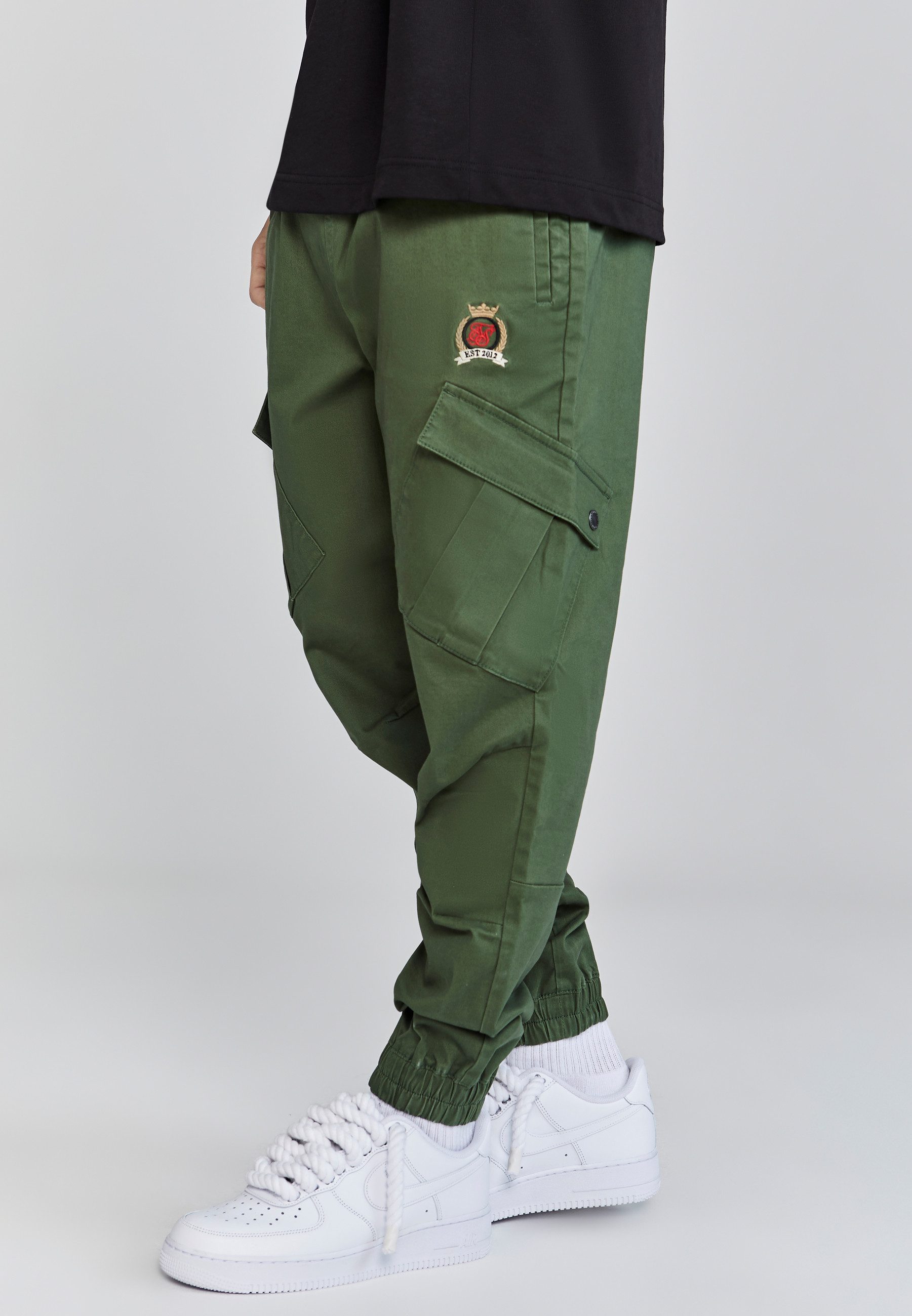 Siksilk Cargohose SikSilk Herren Grün Khaki Cargohose günstig online kaufen