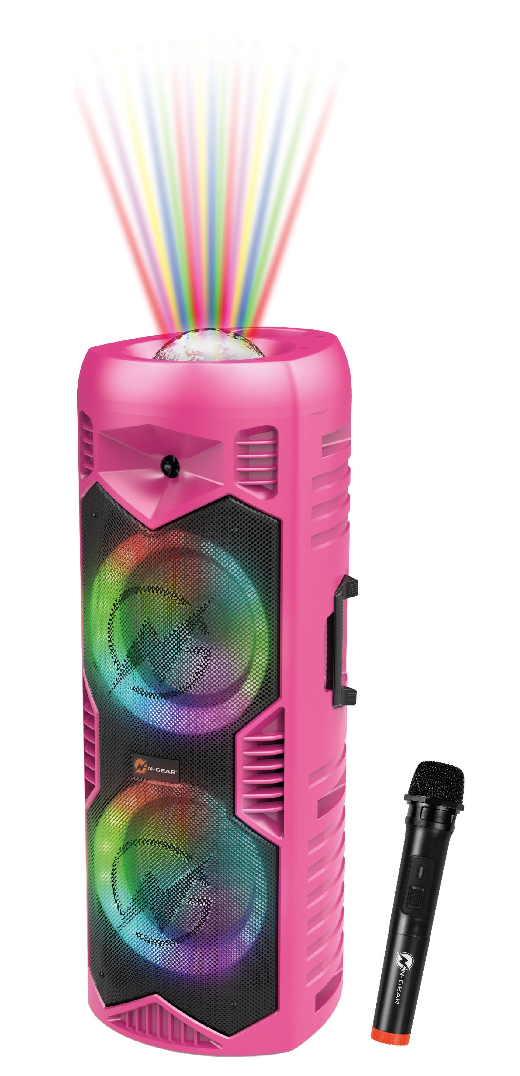 Fernbedienung, Lieferumfang im 5150 Mikrofon enthalten) Let's (Inklusive Party Go Pink N-GEAR Drahtloses Bluetooth-Lautsprecher