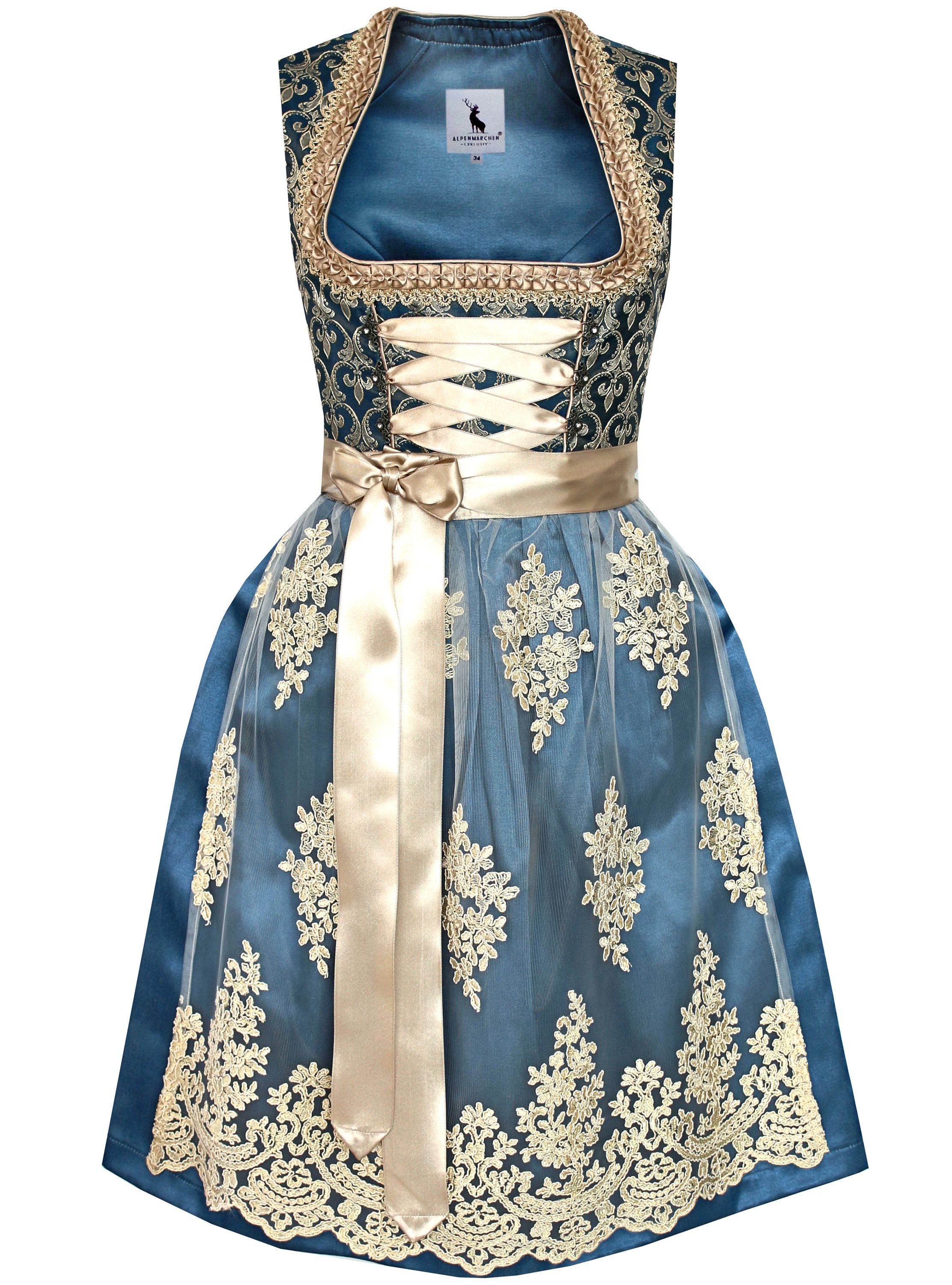 Alpenmärchen Dirndl Dirndl Johanna in blau - ALM910