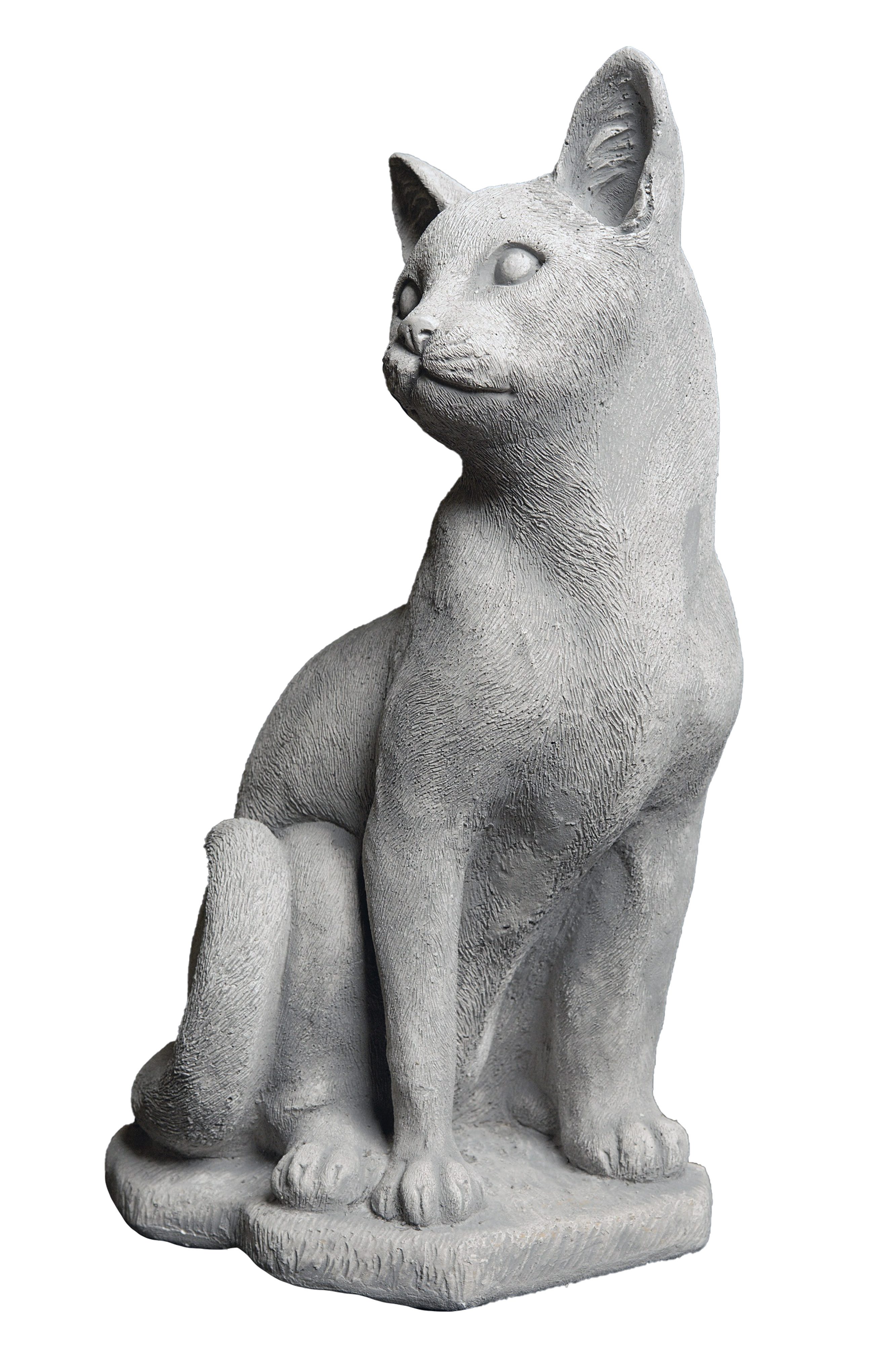 gartendekoparadies.de Gartenfigur Stehende Katze, Steinfigur, H. 40 cm, 12 kg, Frostsicher