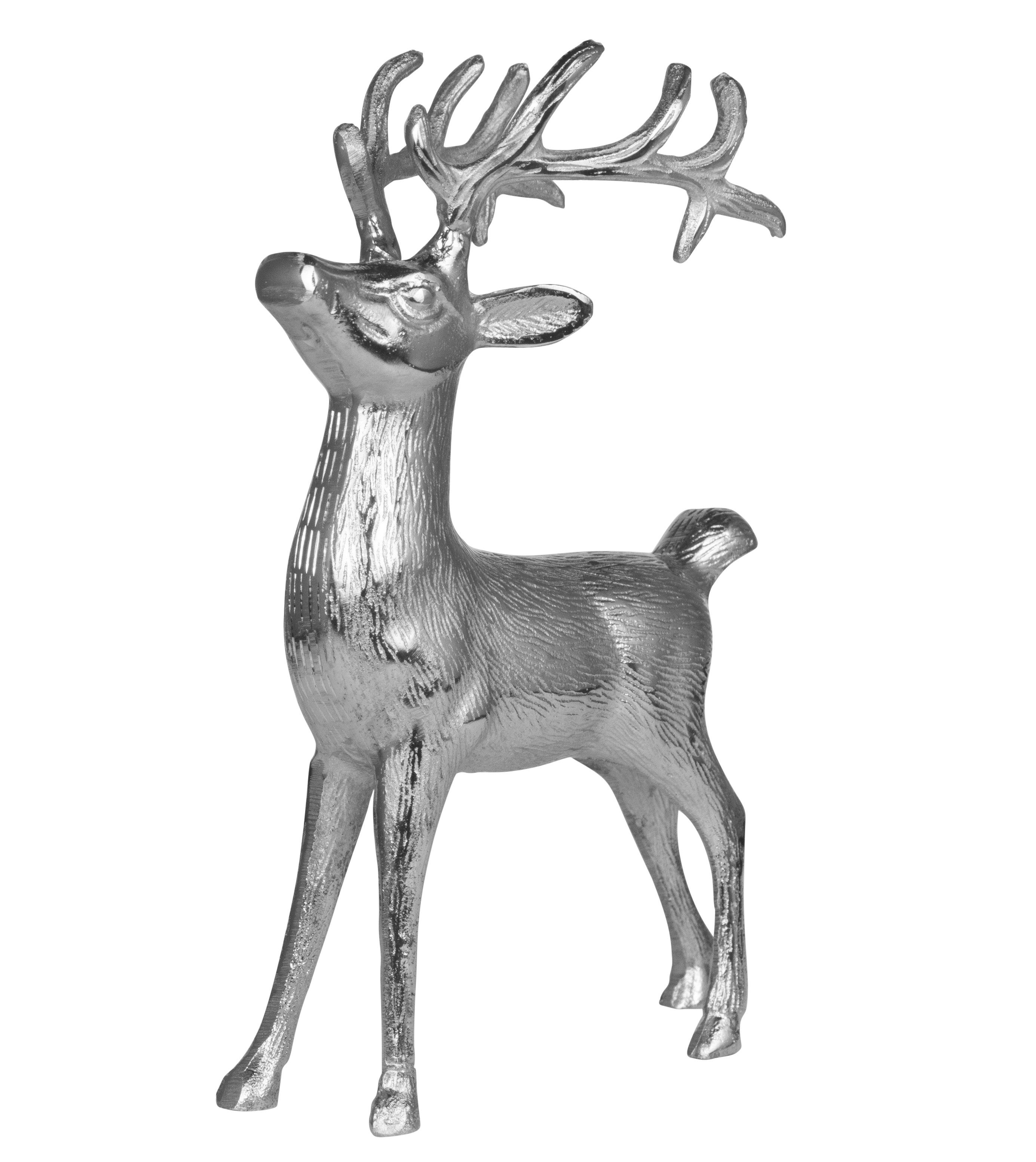 MichaelNoll Dekofigur Hirsch Dekoration - Stehend - Rentier Aluminium Dekof günstig online kaufen