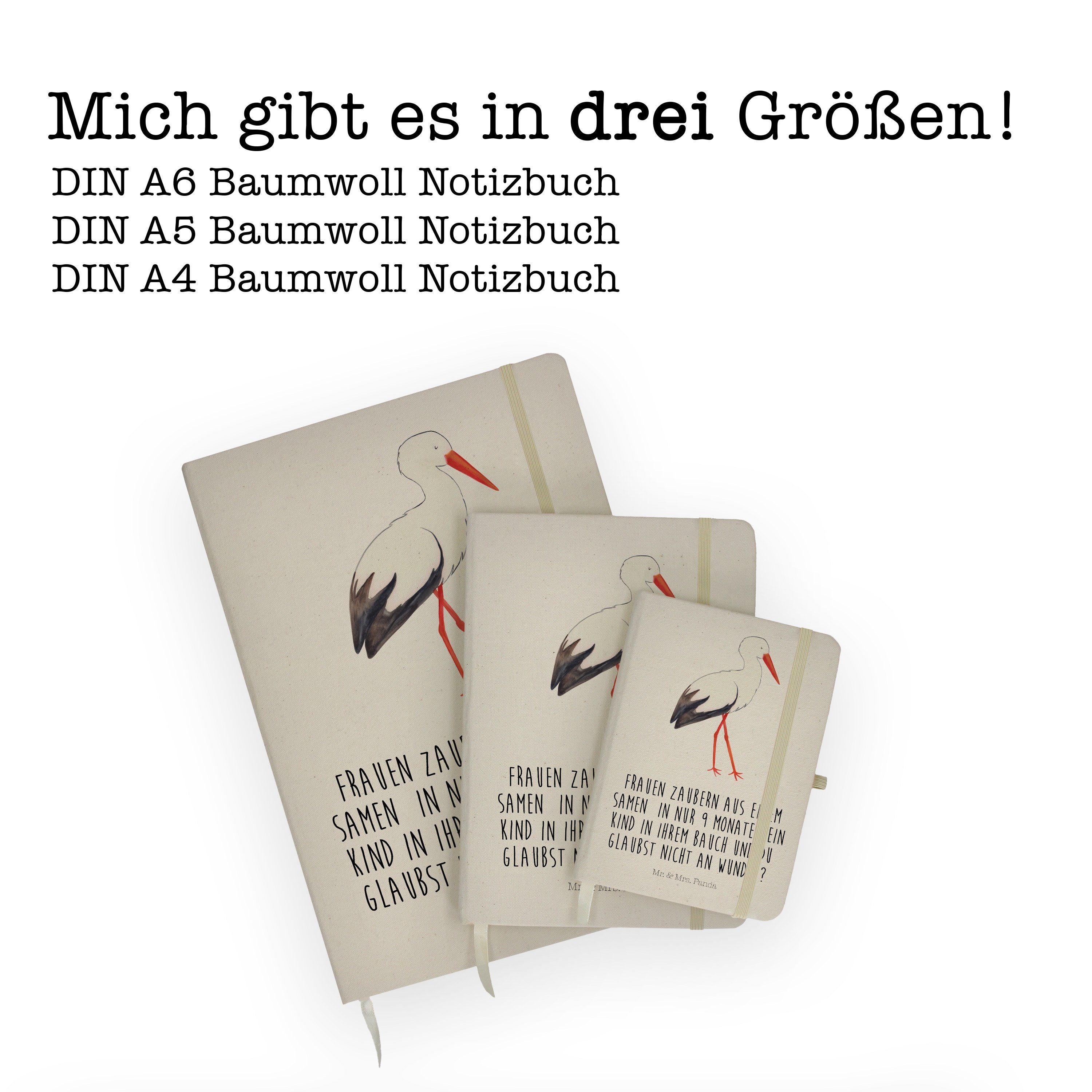 Notizbuch - Storch Panda Gute & Mrs. Mrs. Geburt, Panda - Mr. Schreibbuch, Transparent Geschenk, Adr & Mr. Laune,