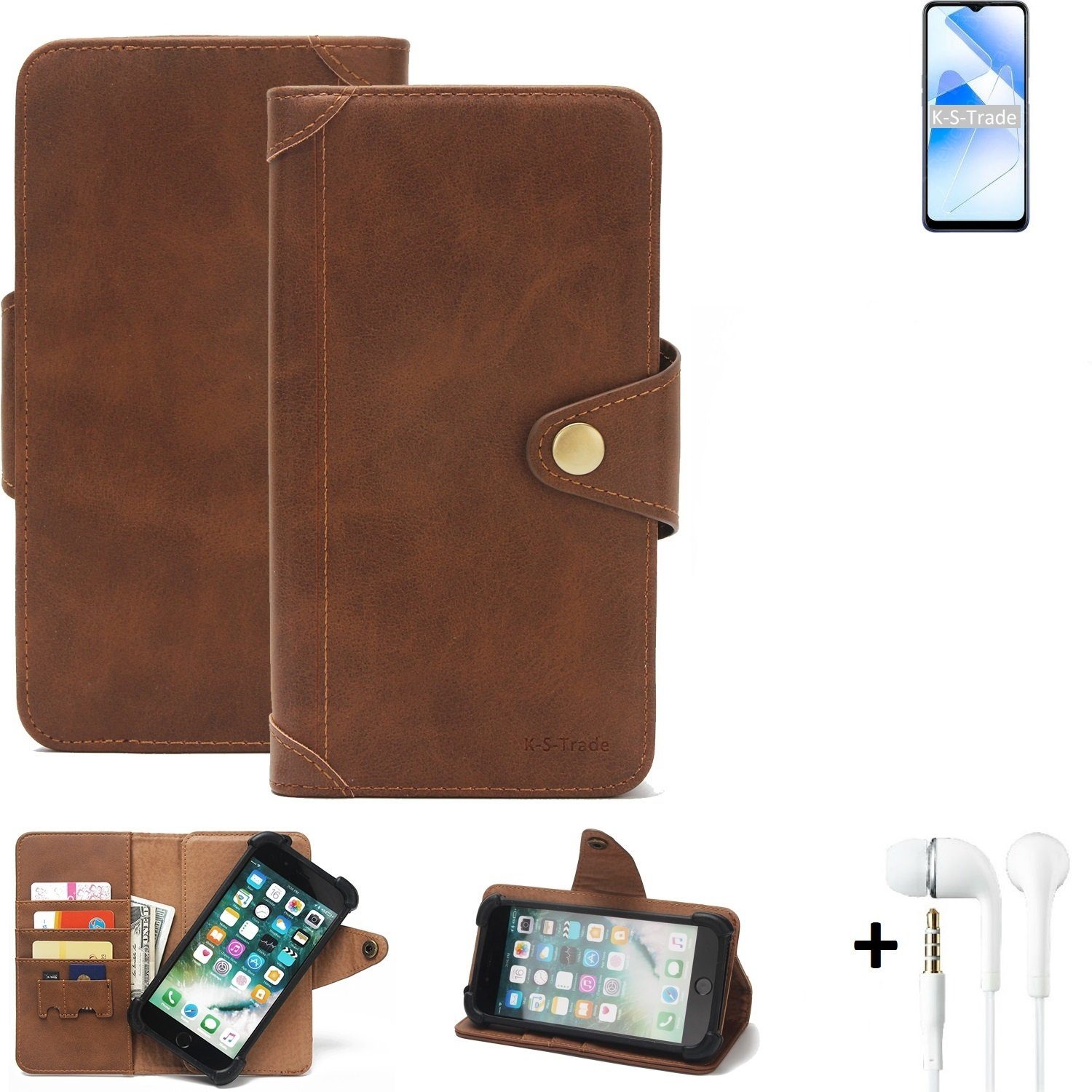 K-S-Trade Handyhülle für Oppo A53s 5G, Handyhülle Schutzhülle Walletcase Bookstyle Schutz Case Hülle