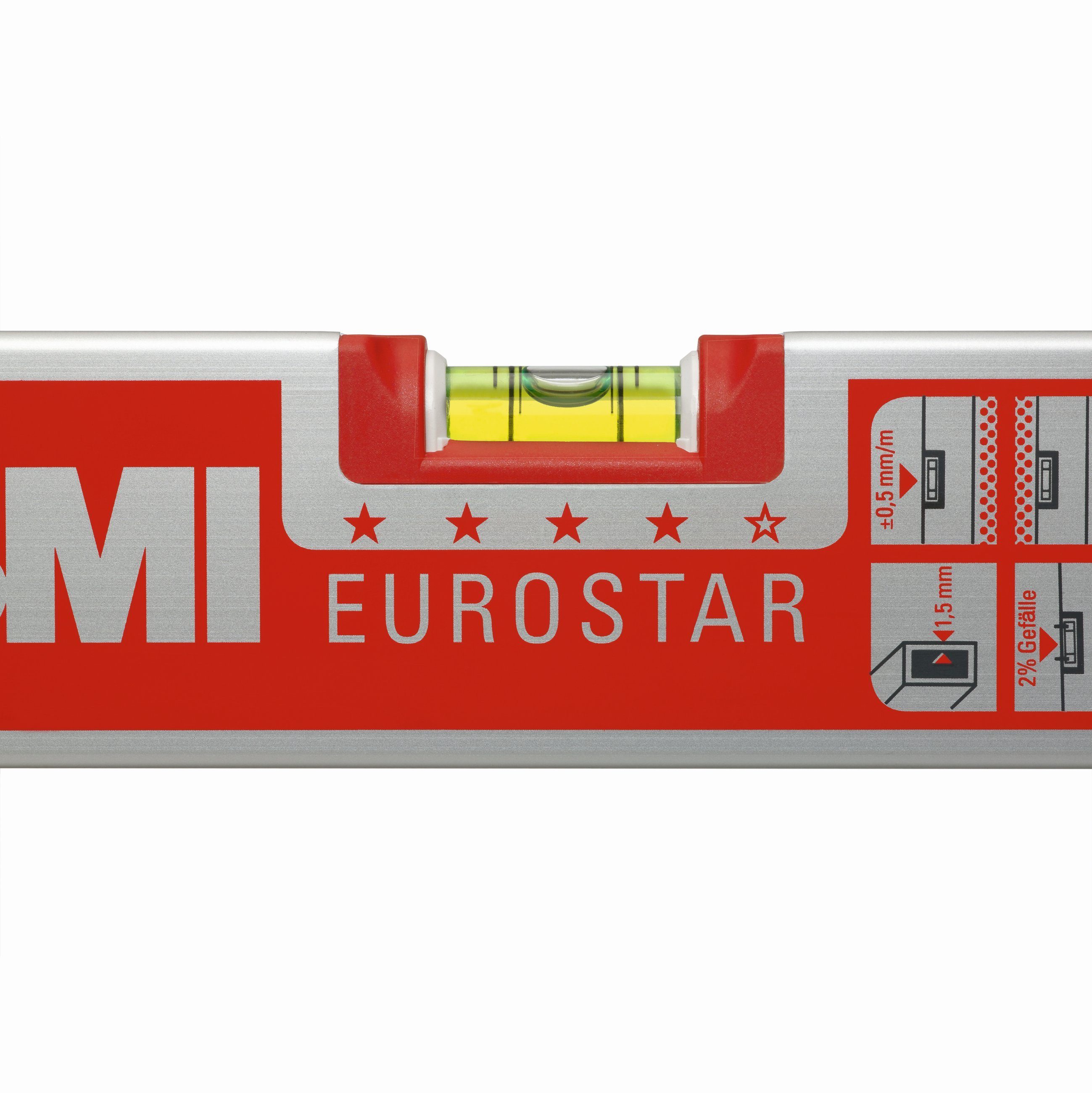 180 Eurostar, Wasserwaage cm, Länge eloxiert, BMI BMI Lesemarkierte Wasserwaage