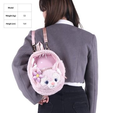 GalaxyCat Daypack Plüsch Ita bag Mini Rucksack mit transparentem Sichtfenster im LinaBel, Itabag Minirucksack