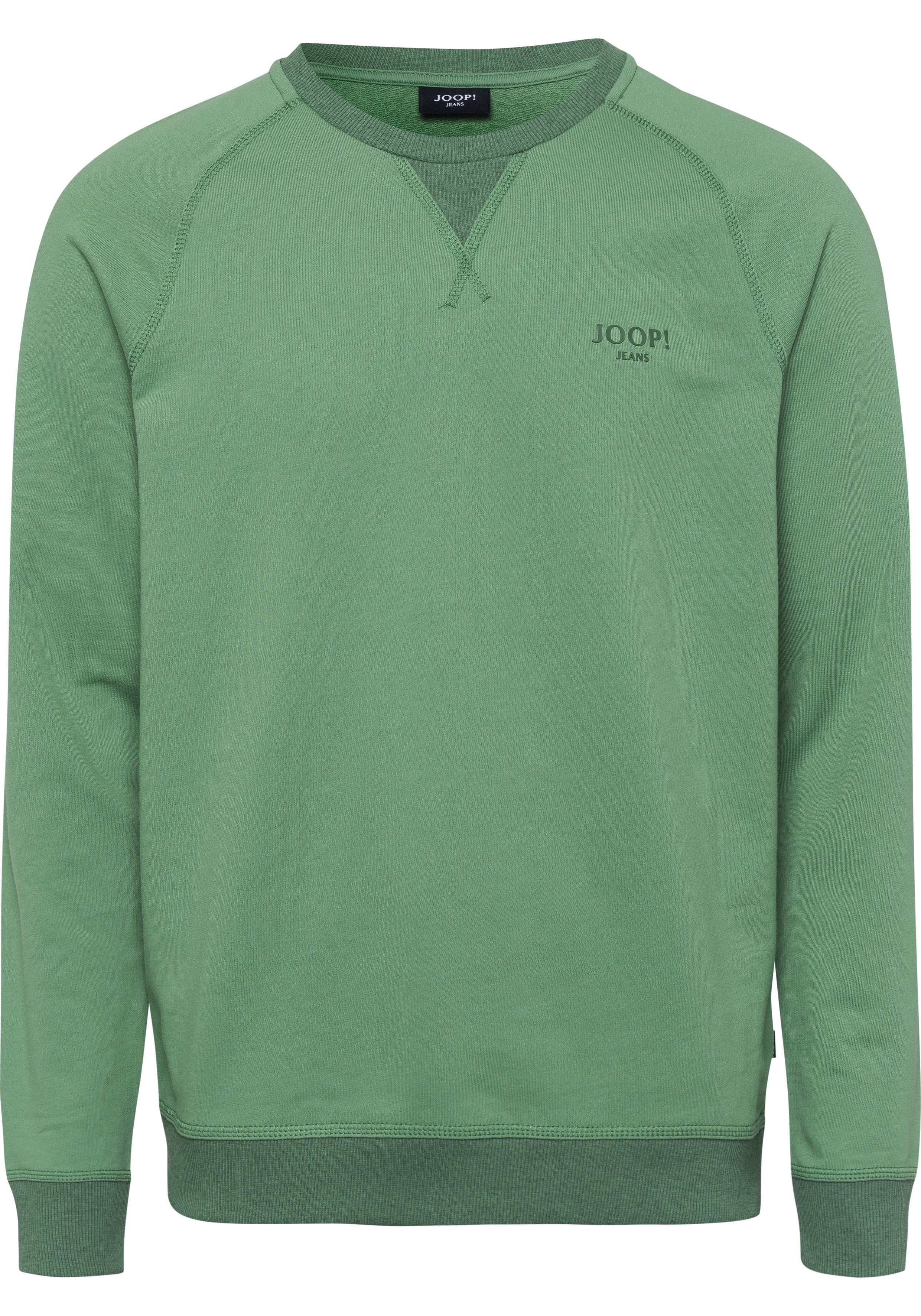 Joop Jeans Sweatshirt Stefano (1-tlg) mit Overlocknähten grasgrün