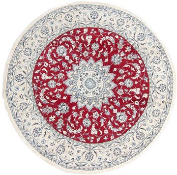 Wollteppich Nain Medaillon Rosso scuro 250 x 250 cm, morgenland, rund, Höhe: 10 mm, Unikat mit Zertifikat