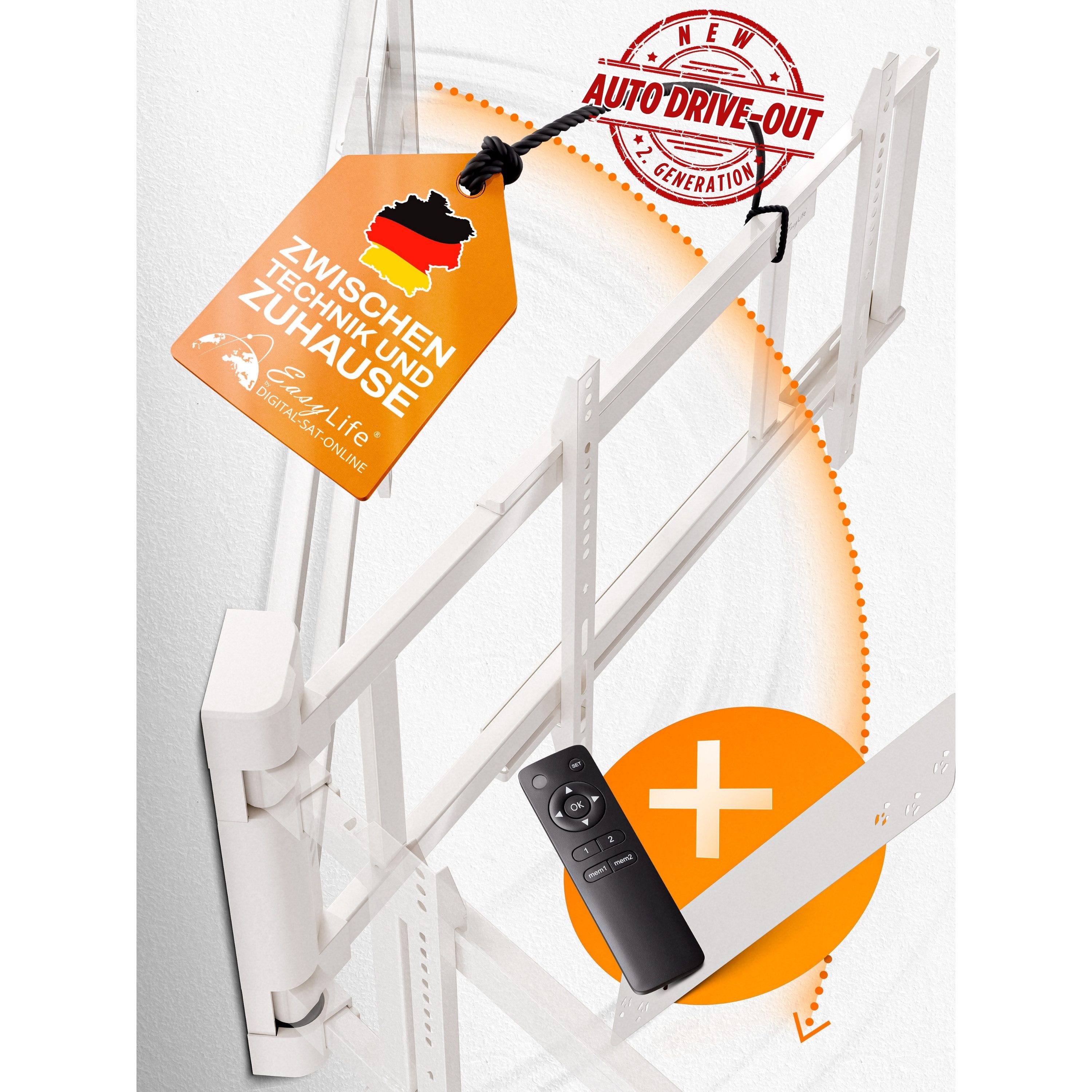 TV-Wandhalterung EasyLife elektrische TV Wandhalterung mit Auto Drive-out, 32–75 Zoll