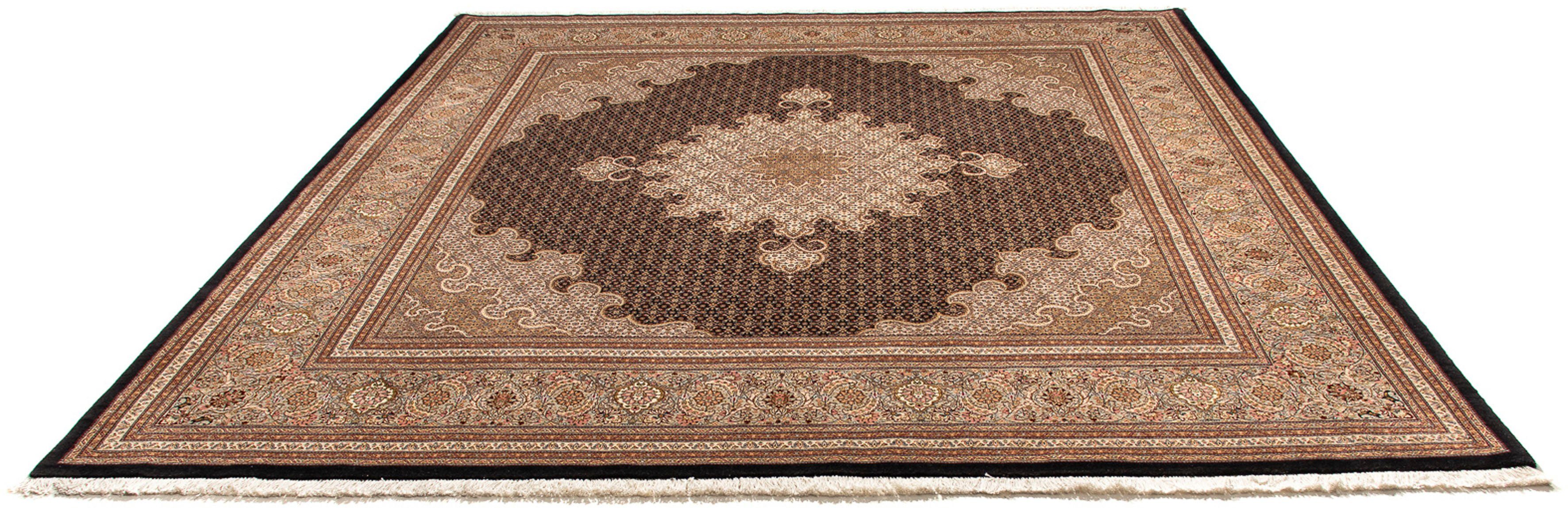 Orientteppich Perser - Täbriz - 270 x 252 cm - dunkelblau, morgenland, rechteckig, Höhe: 10 mm, Wohnzimmer, Handgeknüpft, Einzelstück mit Zertifikat