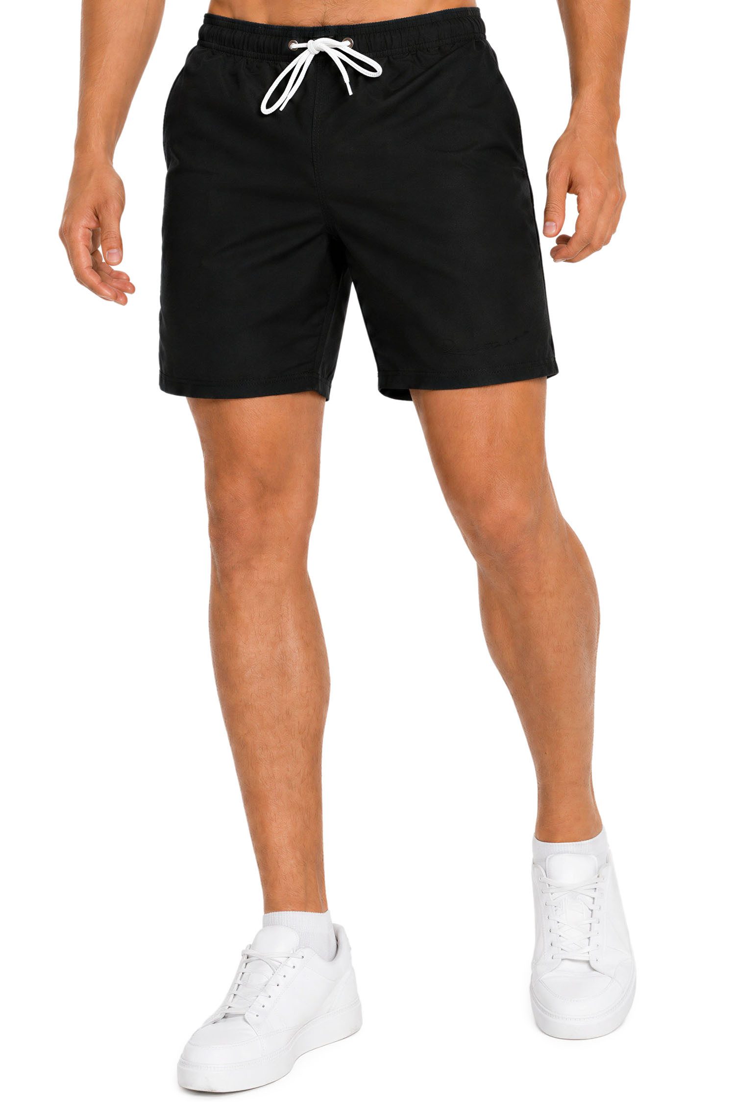 Reichstadt Badeshorts Herren Regular Fit Badehose Mid Waist 25RS073 Brandname-Stitching als dezentes Design-Highlight