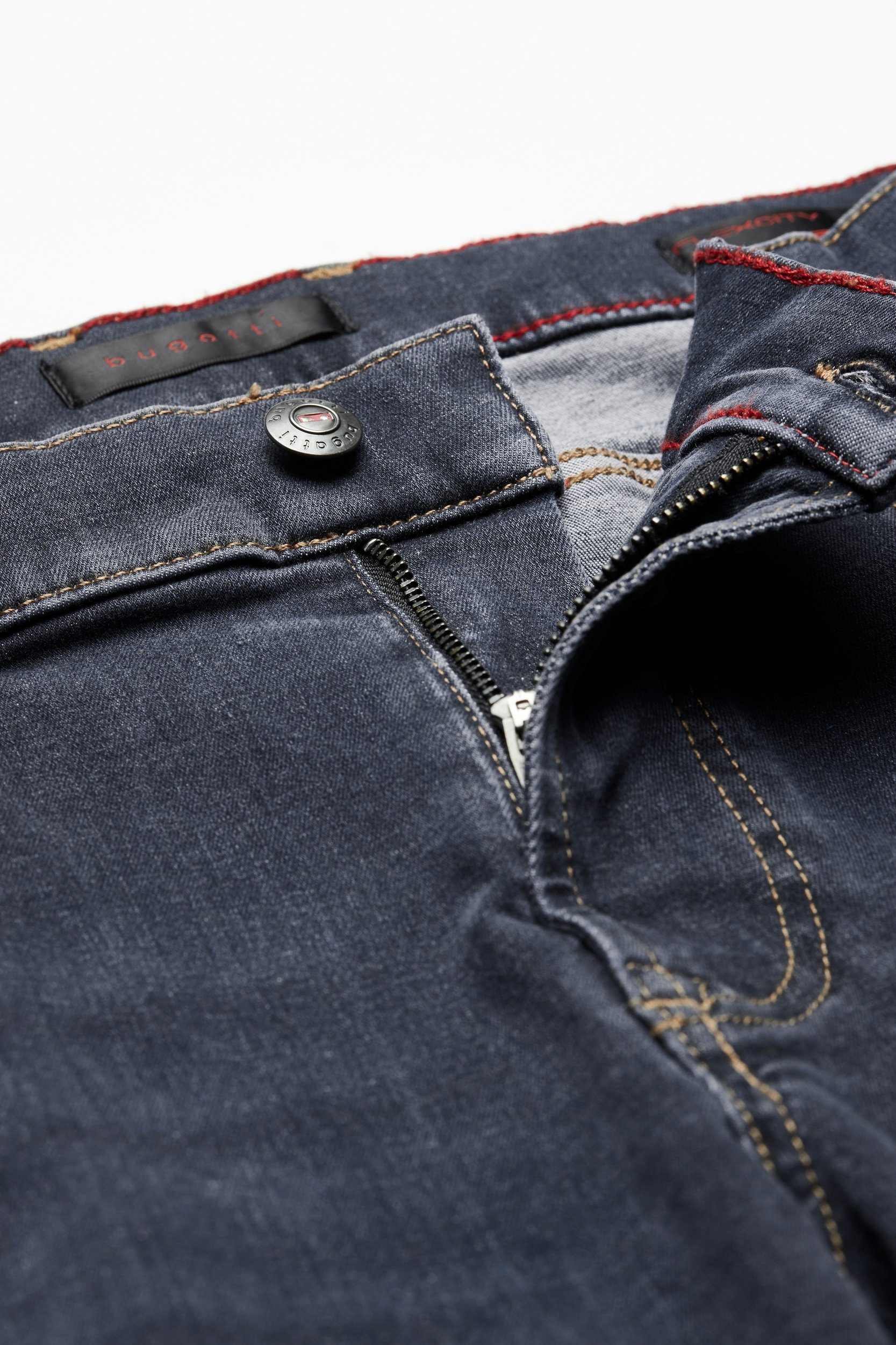 marine 5-Pocket-Jeans Flexcity hohem Denim Tragekomfort bugatti mit