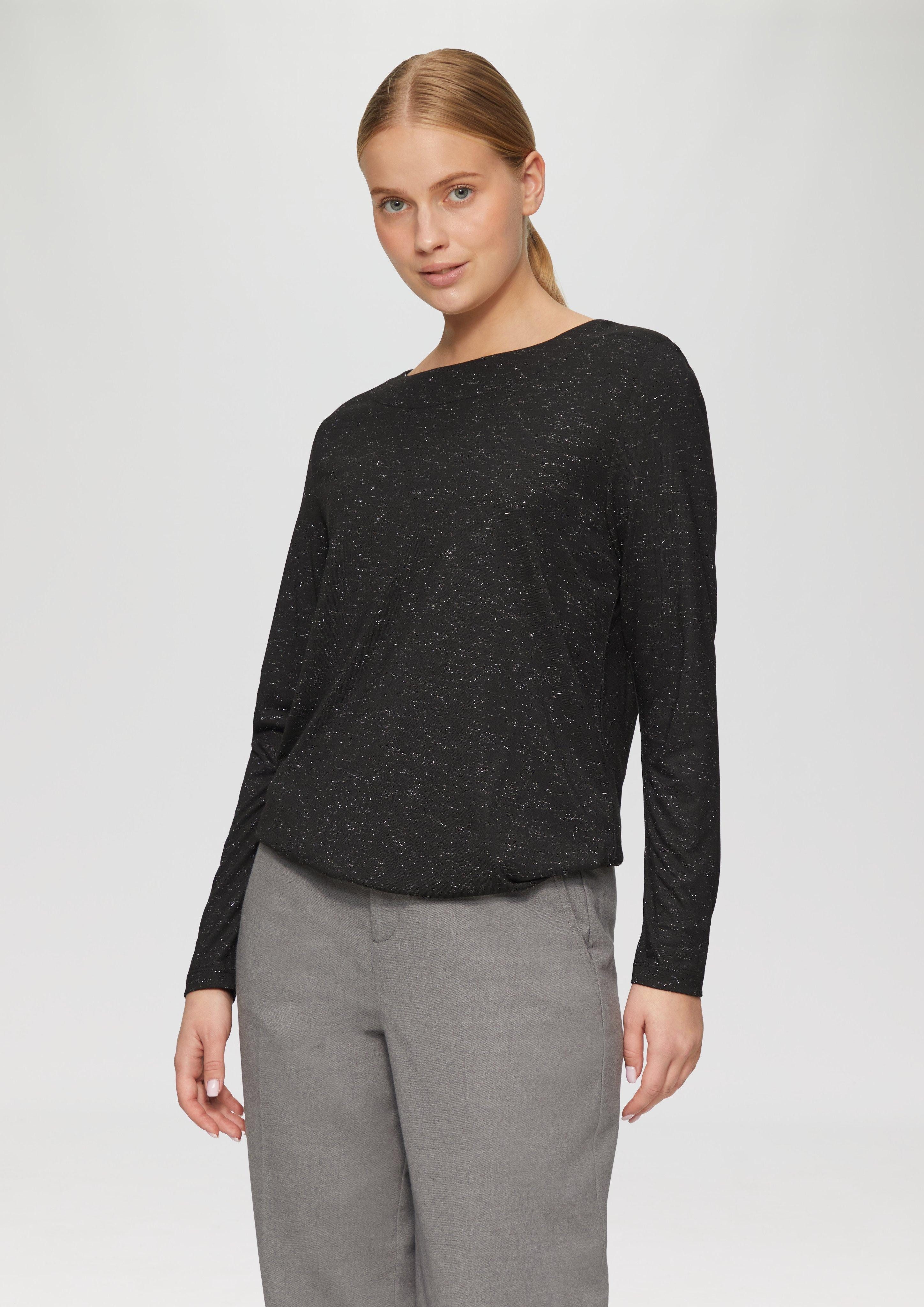 s.Oliver Langarmshirt Langarm-Shirt mit Metallic-Effekt Glitzergarn günstig online kaufen