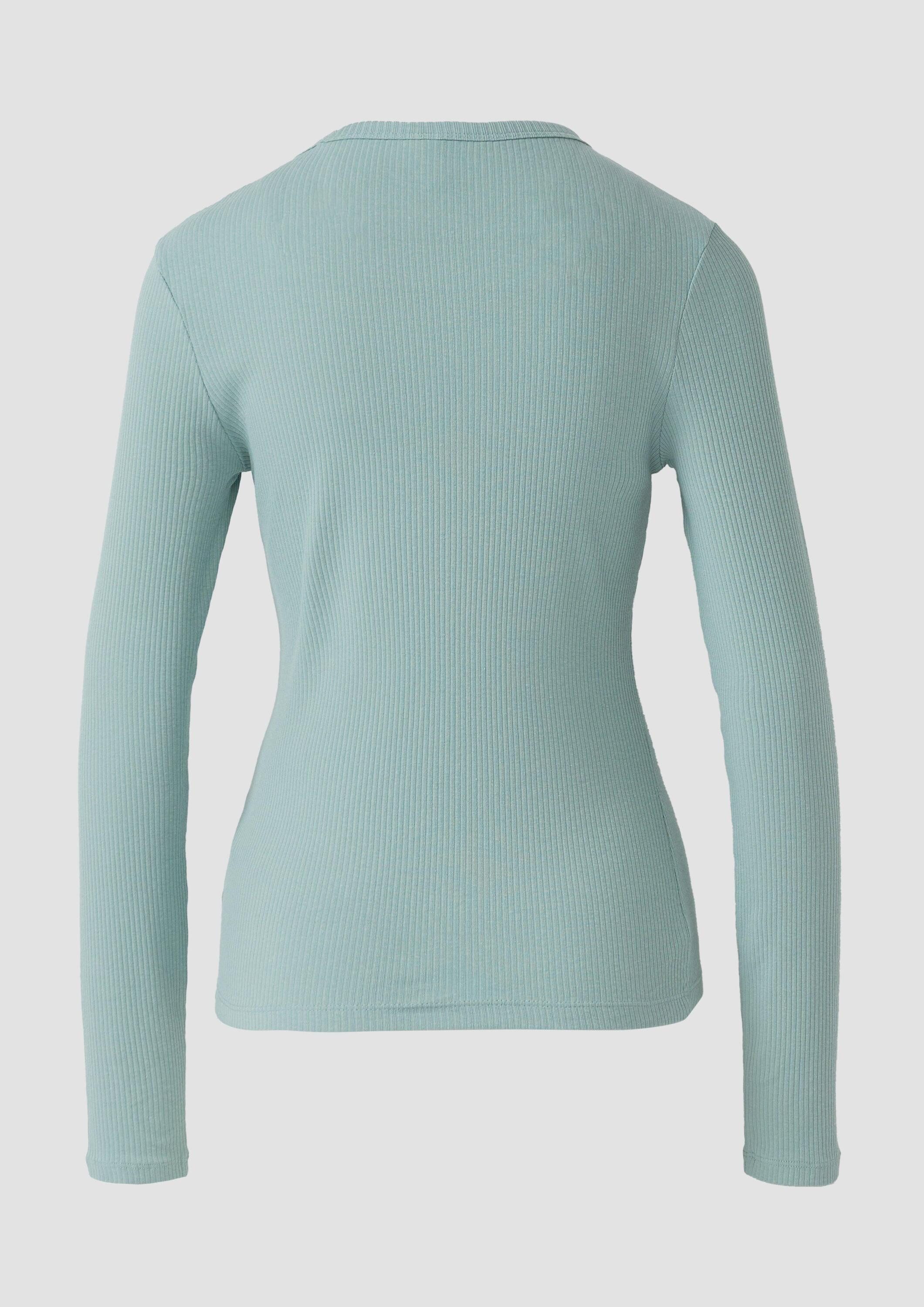 QS Langarmshirt T-Shirt Geripptes Longsleeve im Slim Fit günstig online kaufen