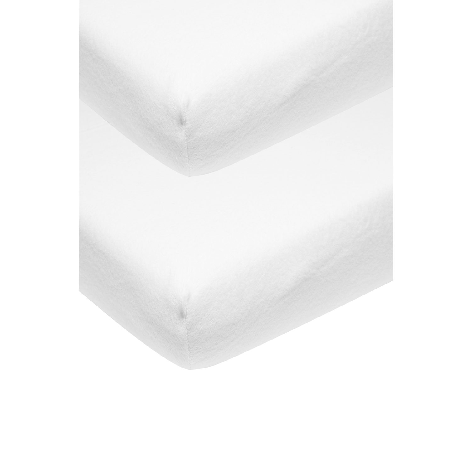 Meyco Baby Spannbettlaken White, Jersey, Gummizug: Rundum, (2 Stück), 40x80/90cm - 2-Pack