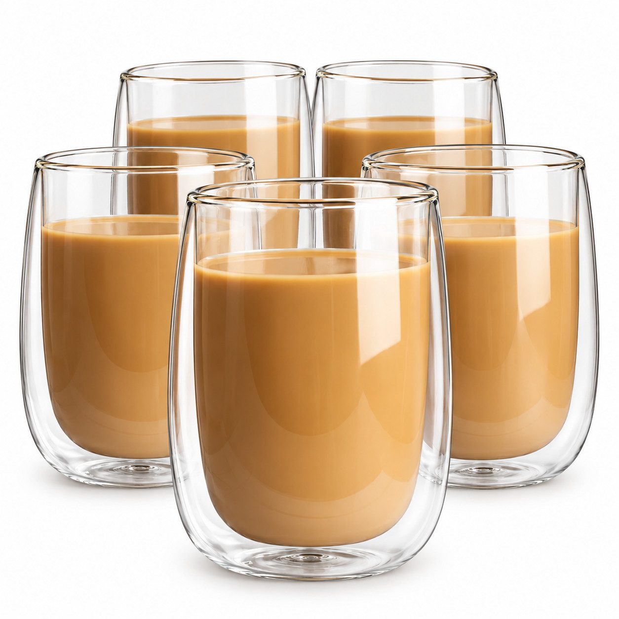 Sendez Thermoglas 6 Doppelwandige Latte Macchiato Gläser 380ml, Glas