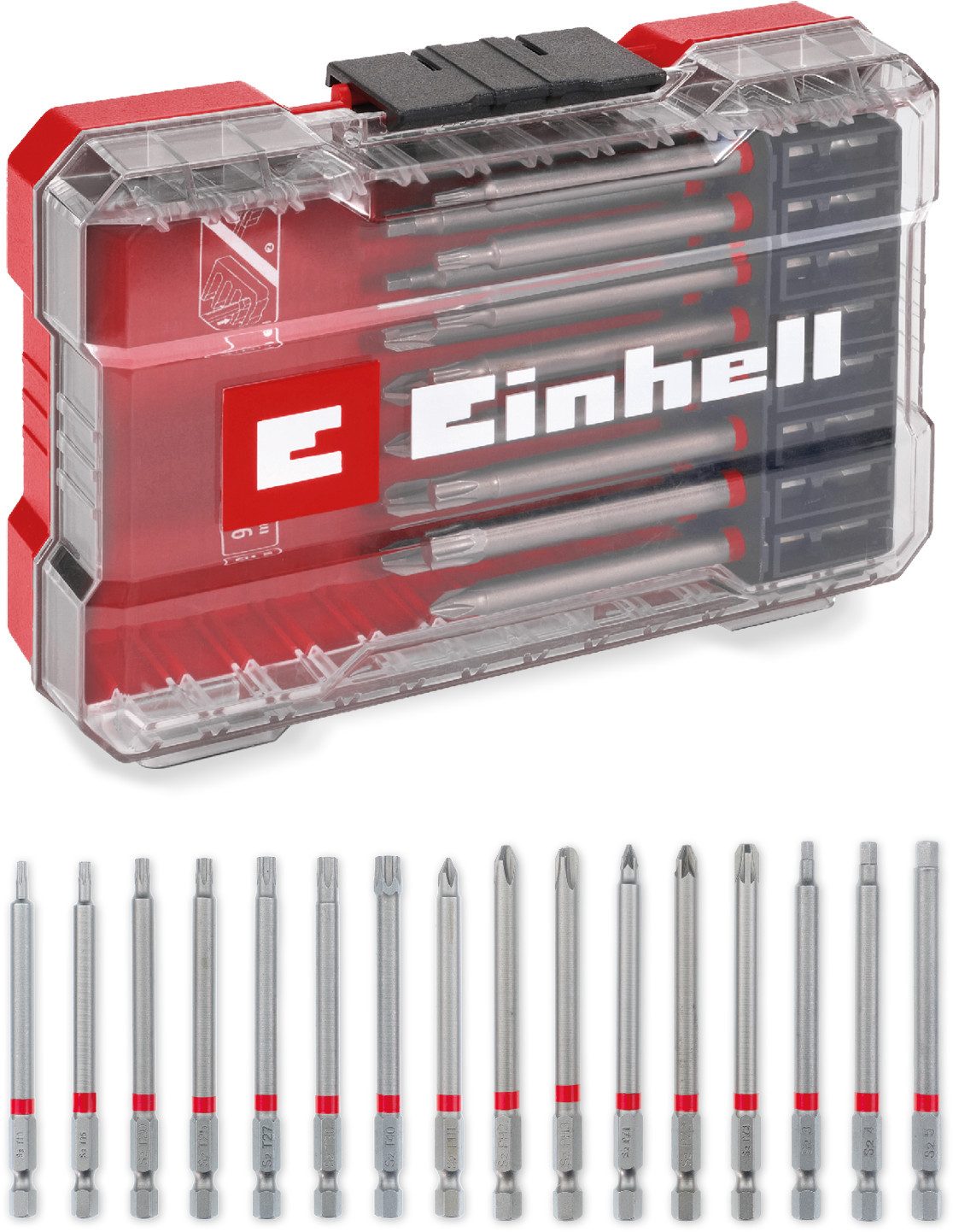 Einhell Bit-Set M-CASE Bitkassette LS, 16-tlg. (90-mm-Bits, Aufbewahrungsbox)