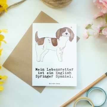 Mr. & Mrs. Panda Grußkarte English Springer Spaniel Lebensretter - Weiß - Geschenk, Karte, Hunde, Hochwertiger Karton