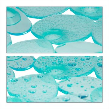 Duschmatte Duschmatte Steinoptik quadratisch relaxdays, Höhe 5 mm, Kunststoff, Blau