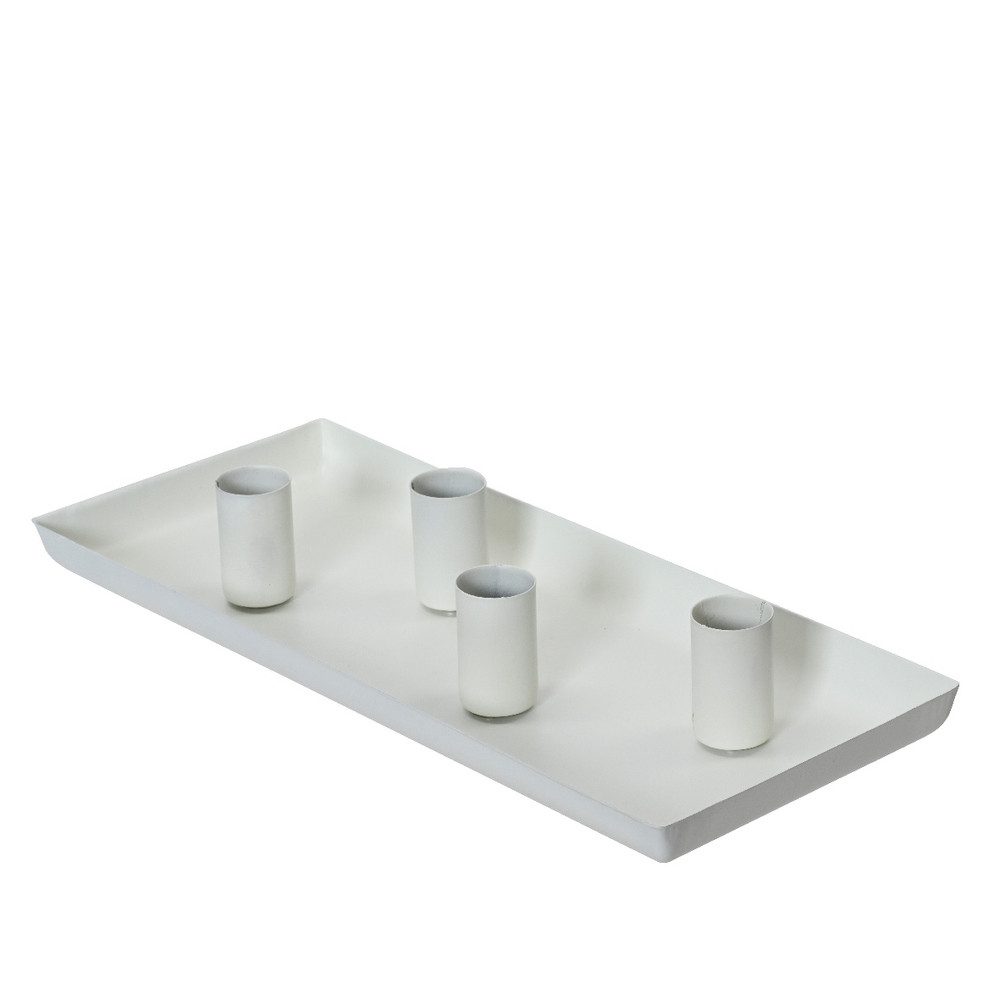 Decoris season decorations Teelichthalter Kerzenhalter für 4 Stabkerzen - ca. 12 x 29 x 4 cm