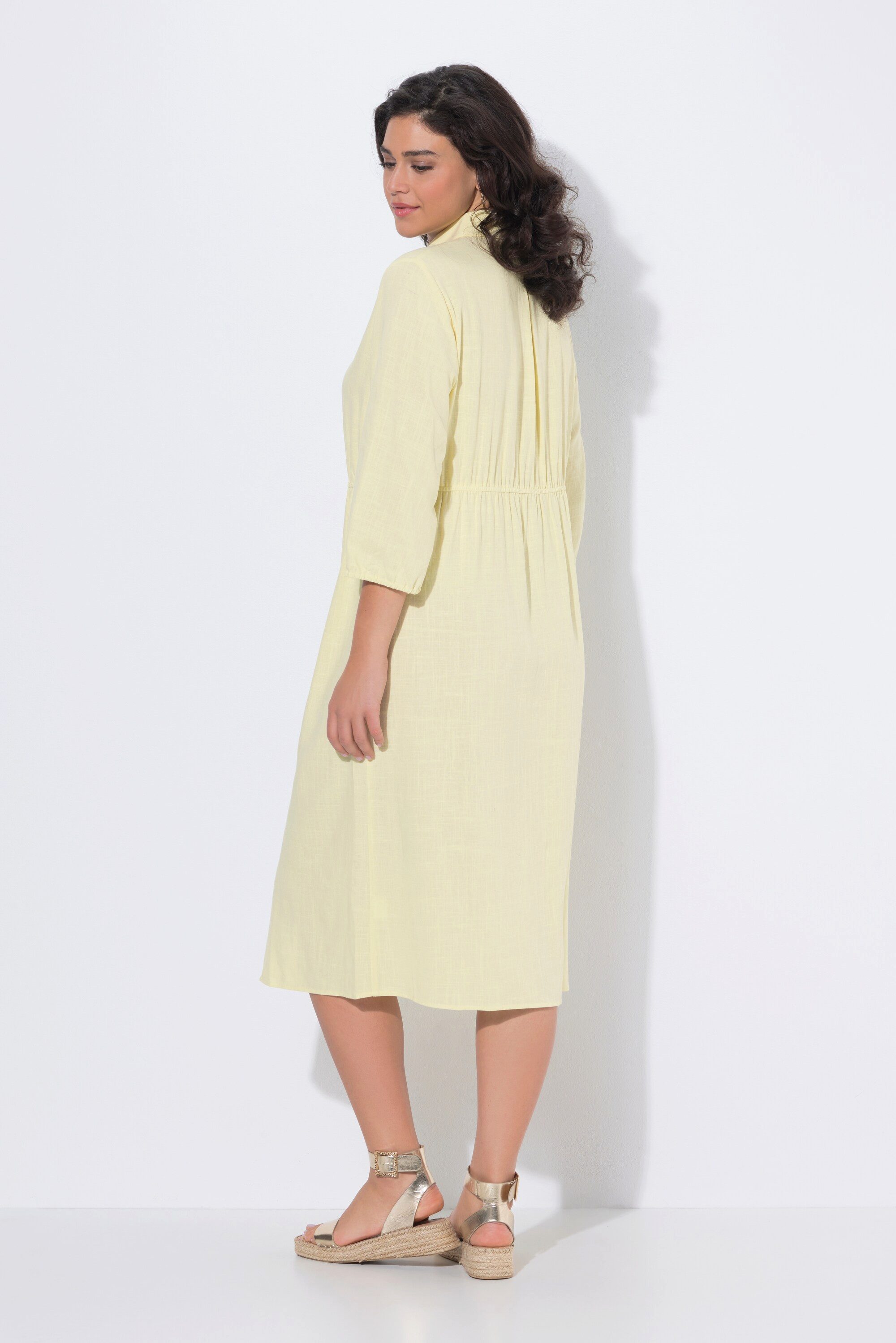 Ulla Popken Hemdblusenkleid Hemdblusenkleid A-Linie Hemdkragen 3/4-Arm