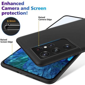 CoolGadget Handyhülle Black Series Handy Hülle für Samsung Galaxy S21 Ultra 6,8 Zoll, Edle Silikon Schlicht Robust Schutzhülle für Samsung S21 Ultra Hülle