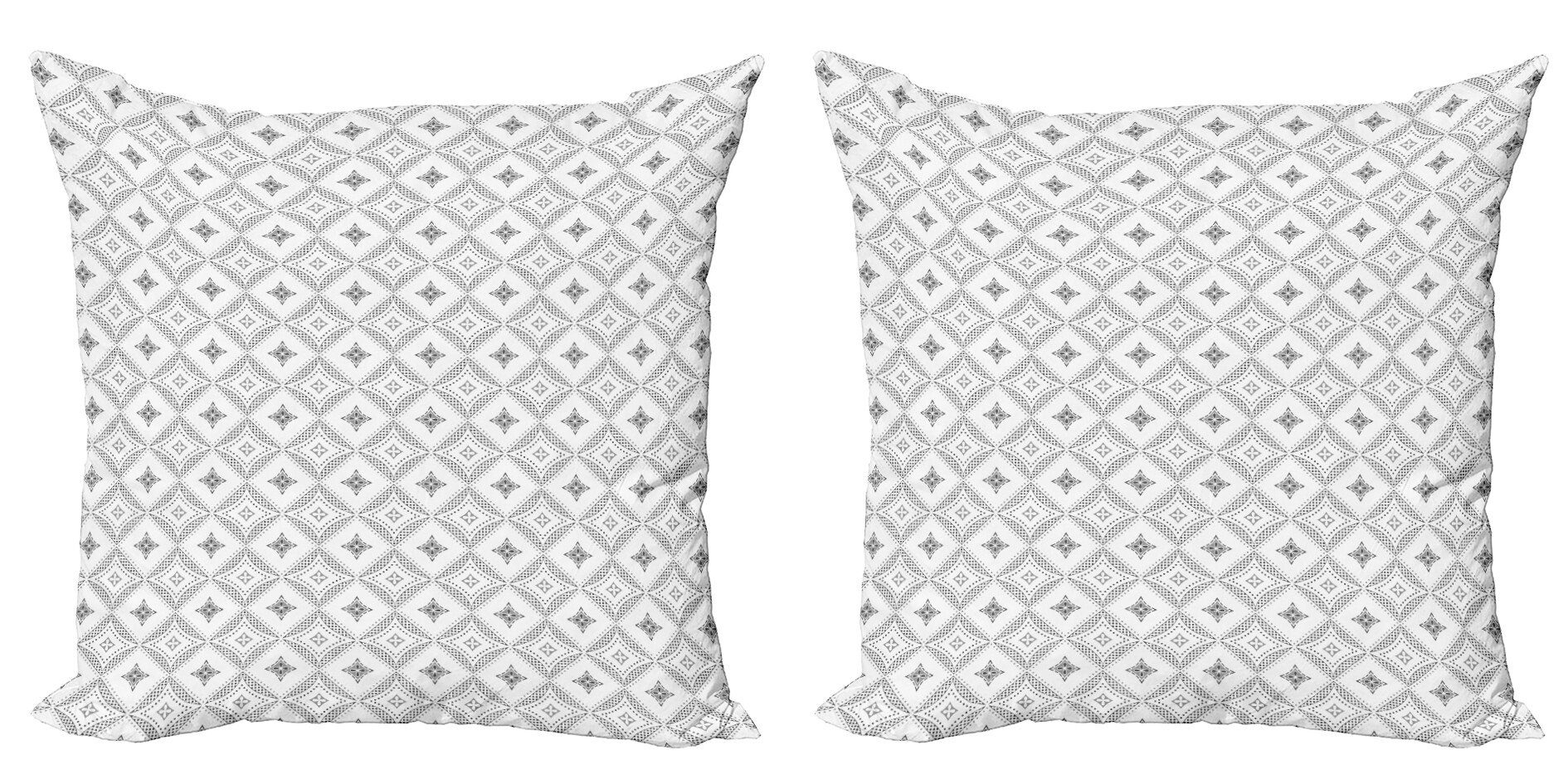 Kissenbezüge Modern Accent (2 Geometrisch Floral Tile-ähnliche Abakuhaus Muster Digitaldruck, Doppelseitiger Stück)