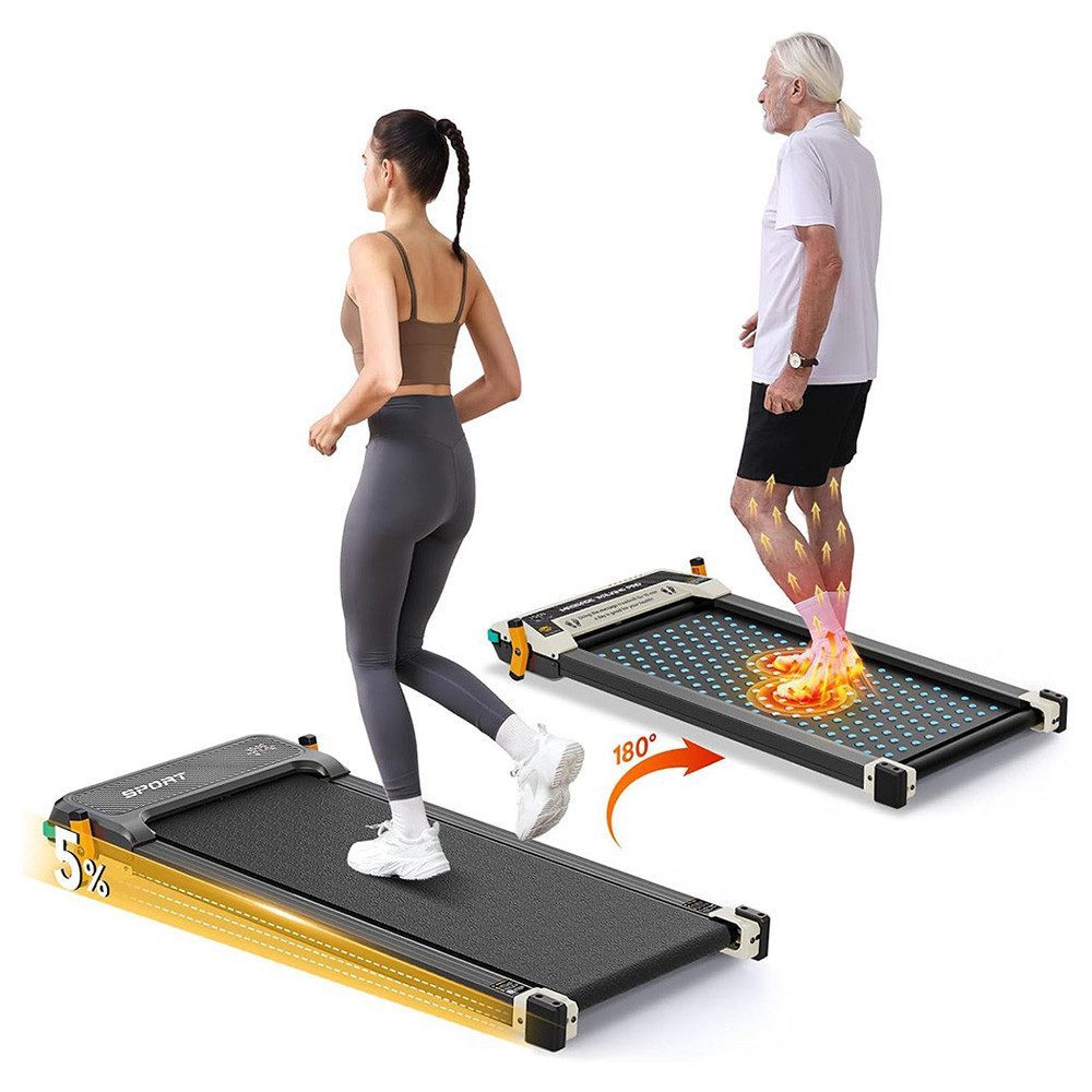 Akluer Laufband 520A-A Doppelseitiges Laufband mit Shiatsu-Massage, 1-6 km/h, 2,5 PS, 2.5HP Motor, 150 kg maximale Kapazität, LED-Anzeige und Fernbedienung
