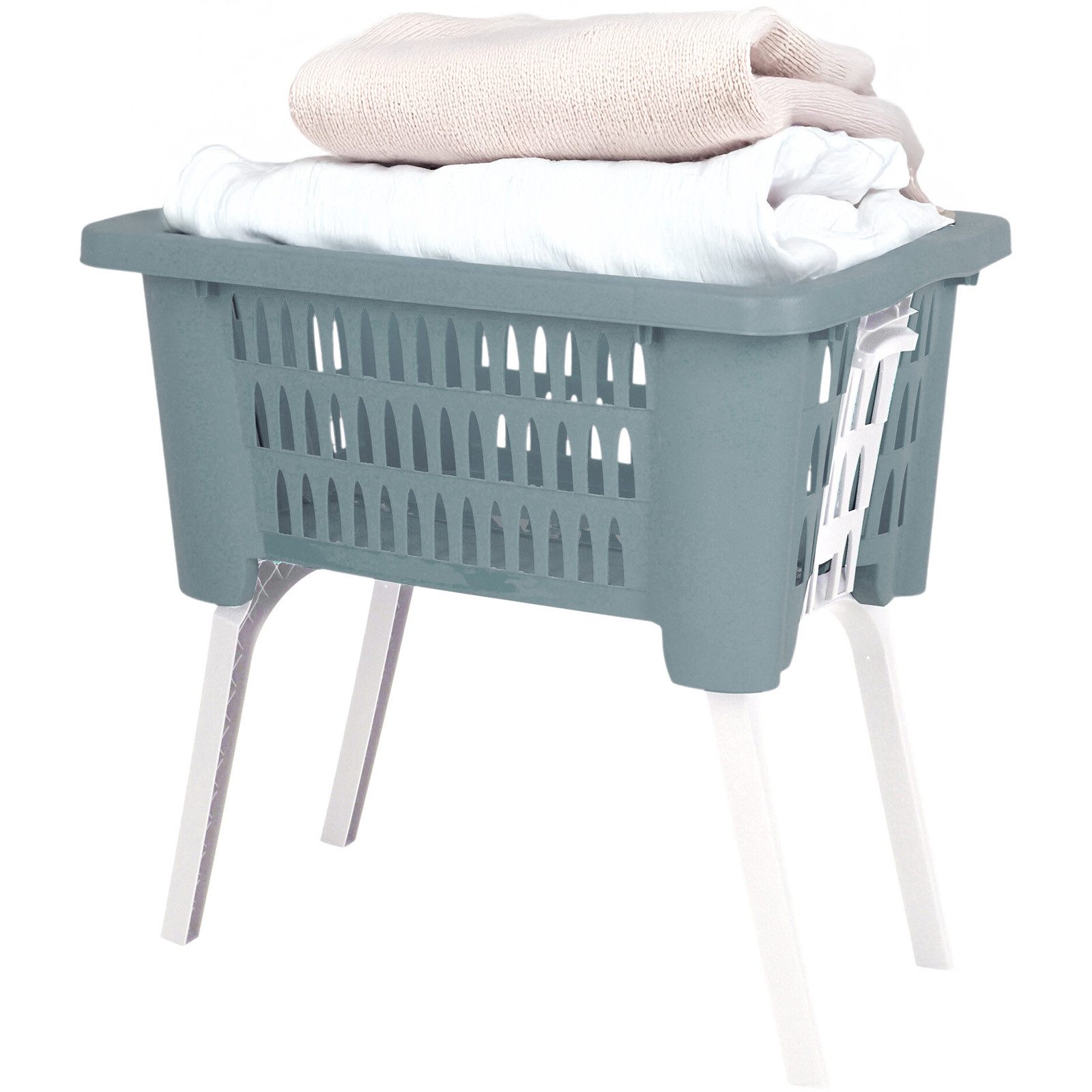 Koopman Wäschekorb Wäschebehälter Klappbar 38 L Blau / Grün / Grau (1 St., günstig online kaufen